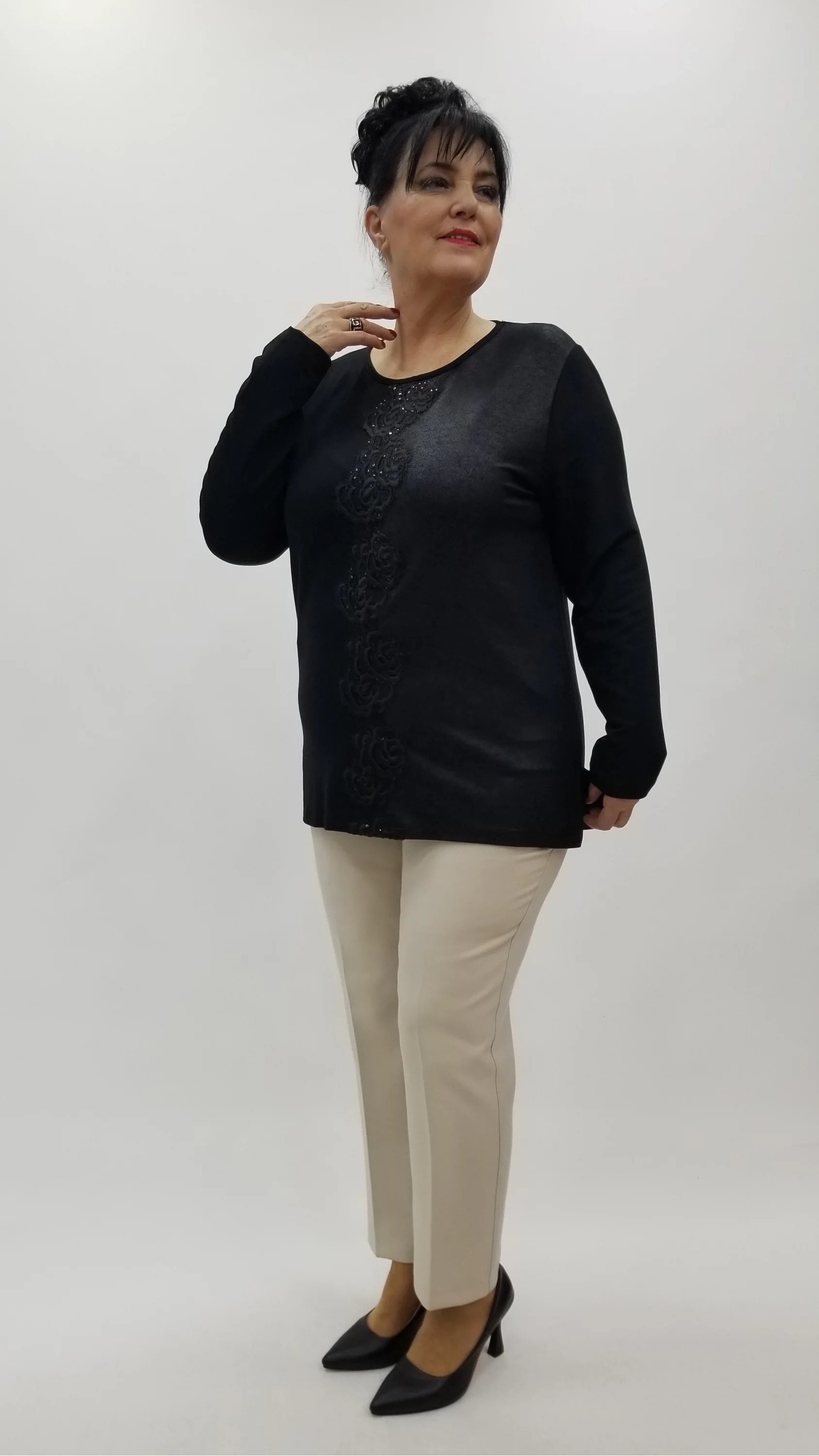 Miraggio Büyük Beden Bluz 4277 SİYAH