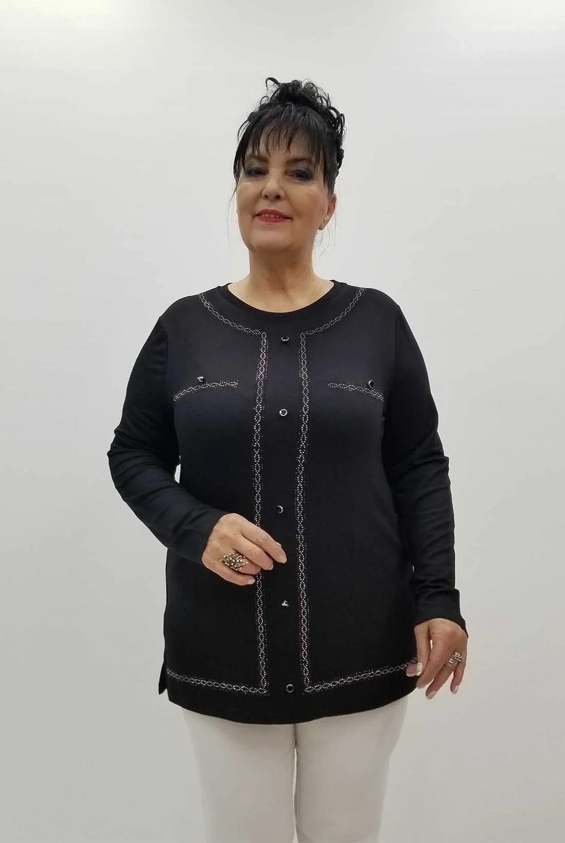 Miraggio Büyük Beden Bluz 4283 SİYAH