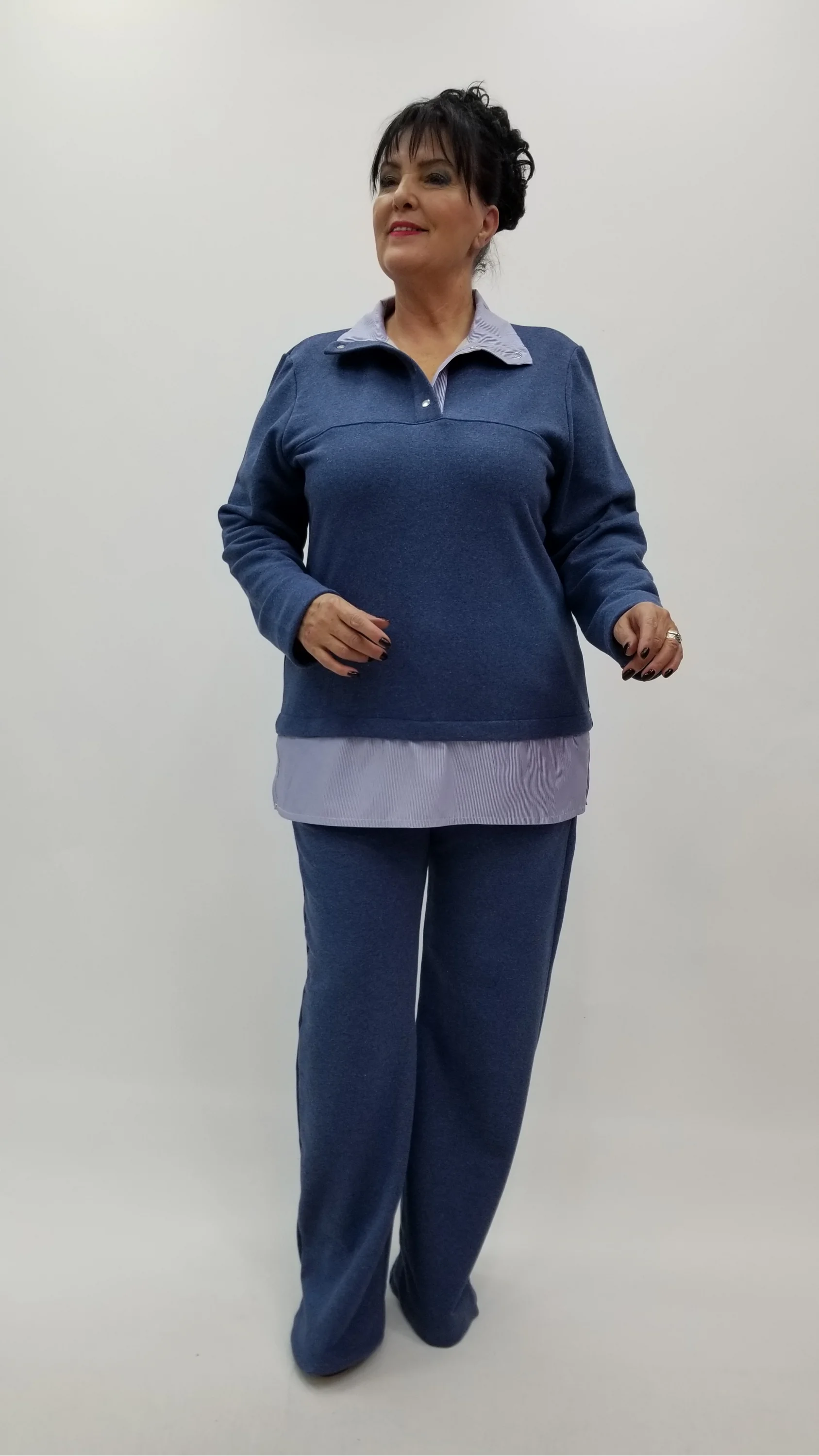 Miraggio Büyük Beden Bluz 4286 MAVİ