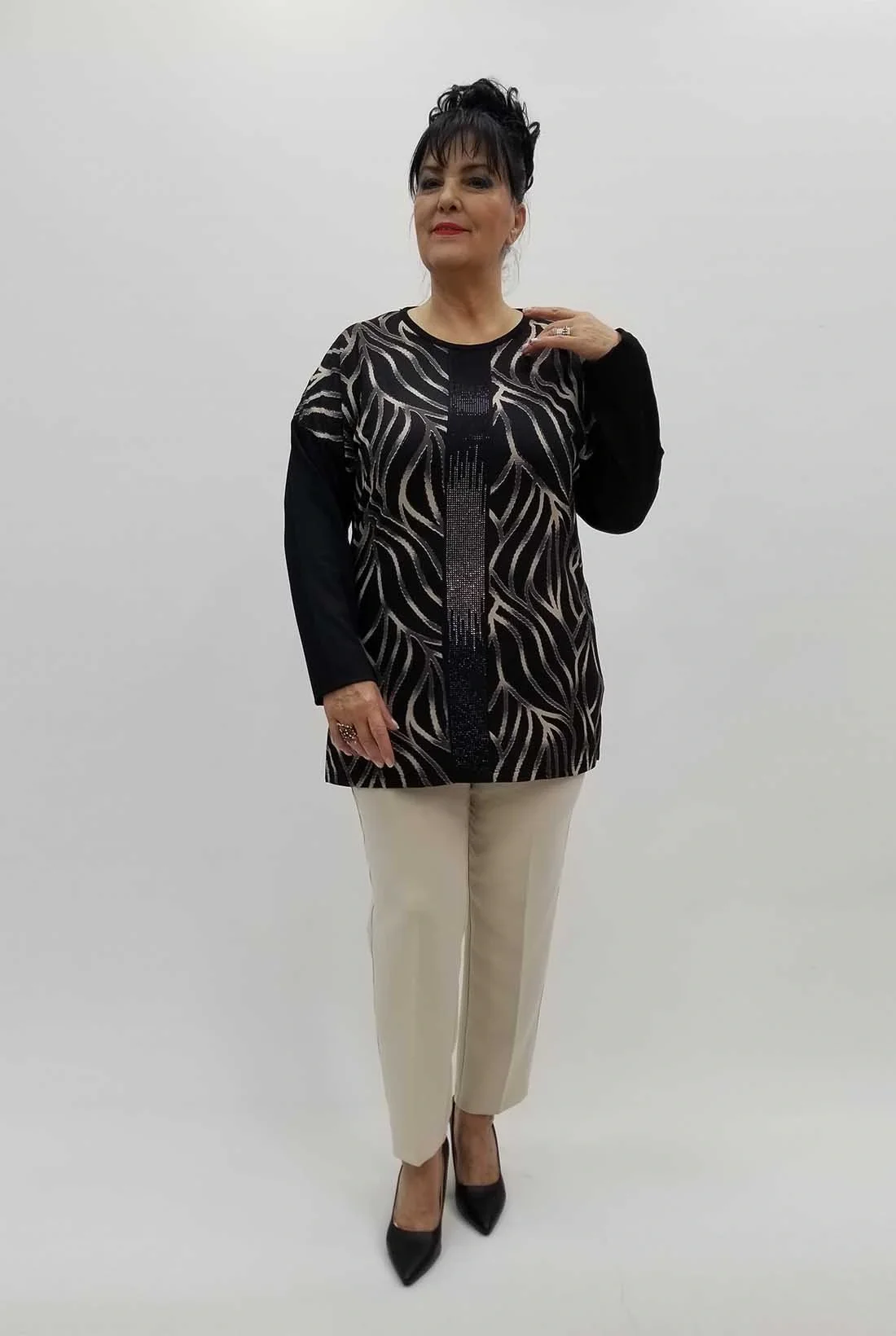 Miraggio Büyük Beden Bluz 4290 SİYAH