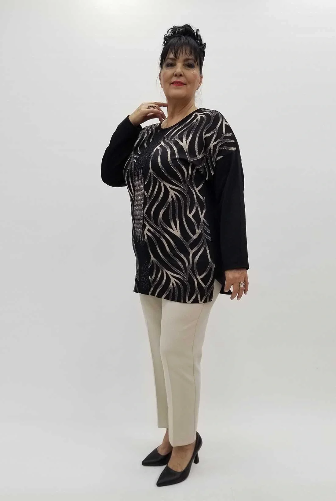 Miraggio Büyük Beden Bluz 4290 SİYAH