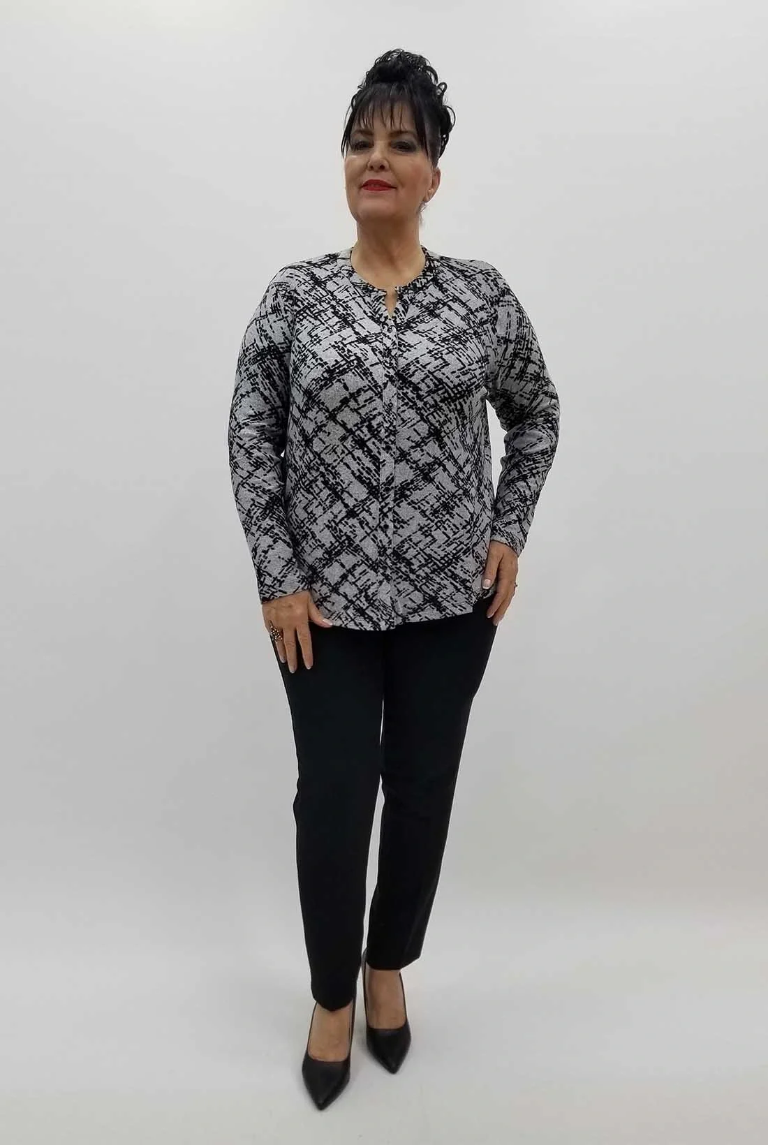 Miraggio Büyük Beden Bluz 4292 GRİ