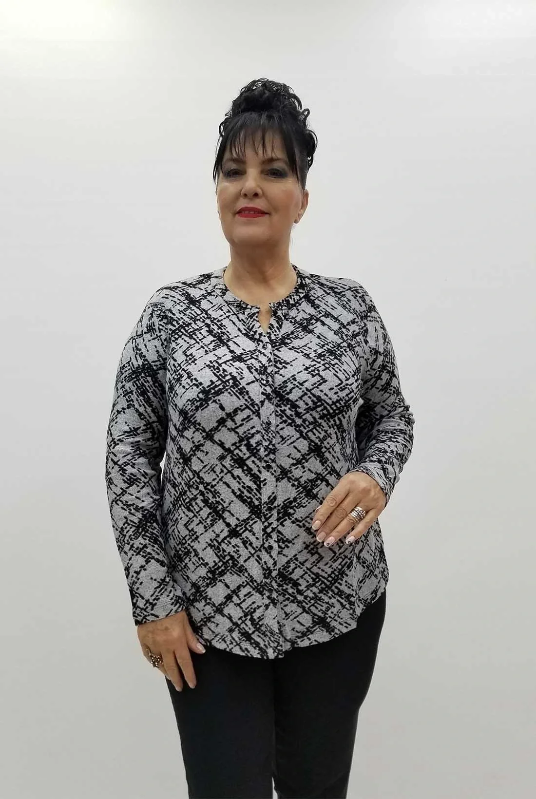 Miraggio Büyük Beden Bluz 4292 GRİ