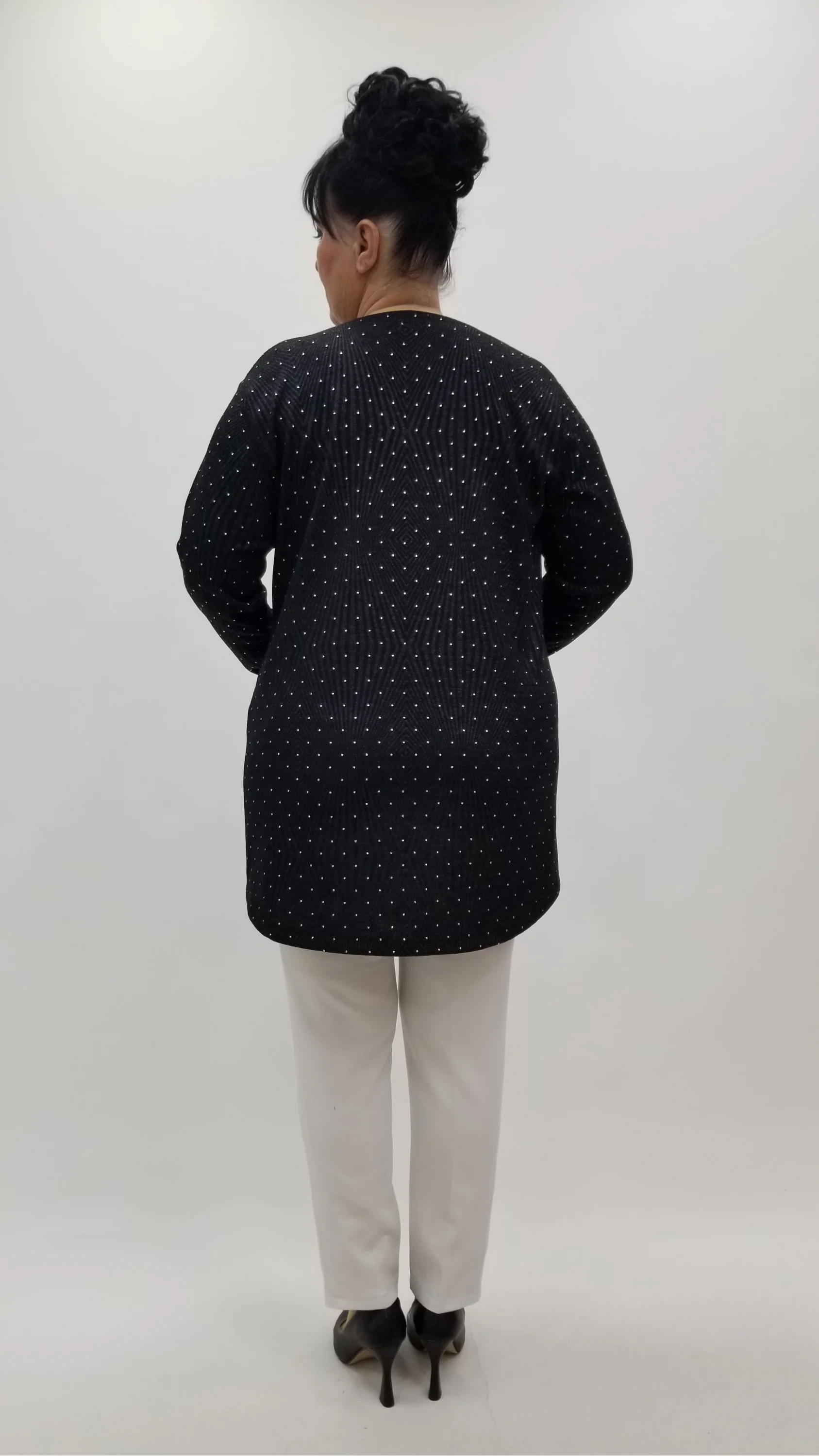 Miraggio Büyük Beden Bluz 4307 SİY-GÜMÜŞ