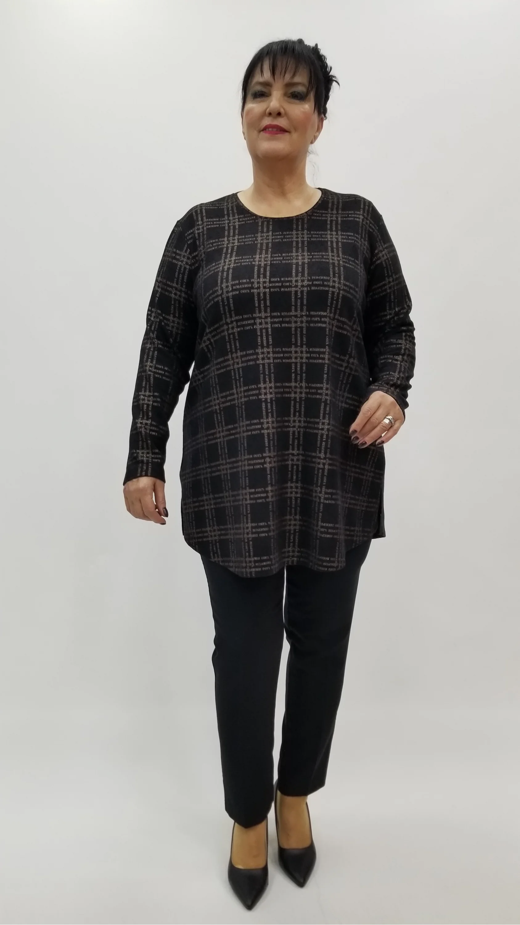 Miraggio Büyük Beden Bluz 4307 SİYAH/KAHVE