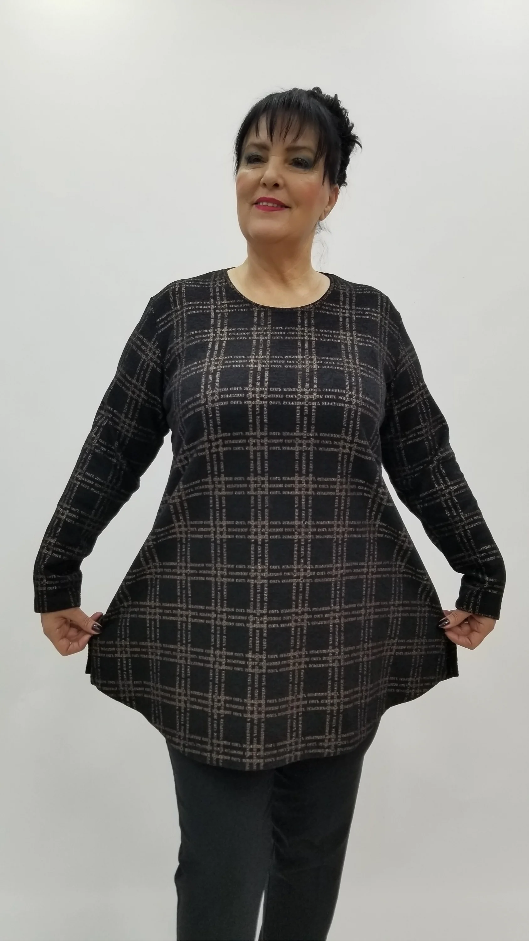 Miraggio Büyük Beden Bluz 4307 SİYAH/KAHVE