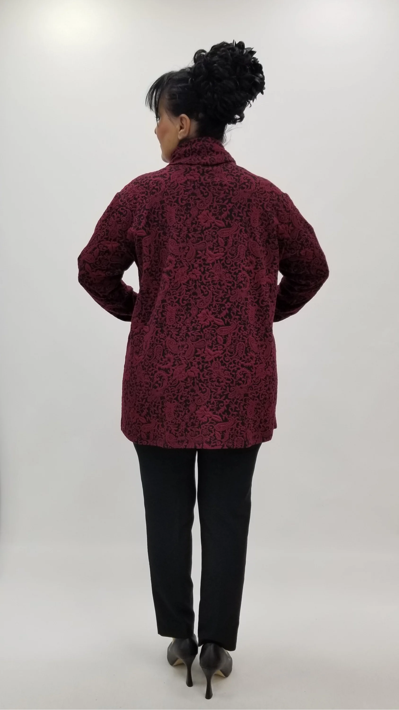 Miraggio Büyük Beden Bluz 4309 SİYAH/BORDO