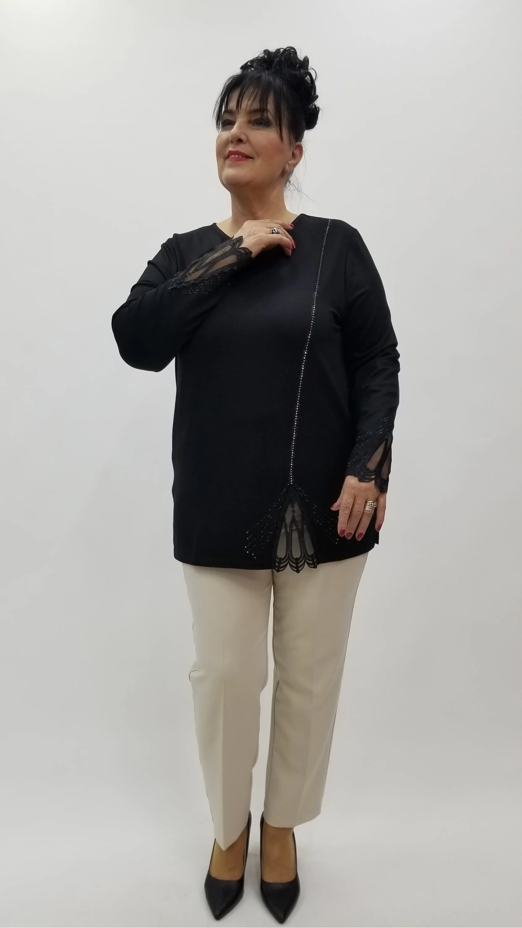 Miraggio Büyük Beden Bluz 4347 SİYAH