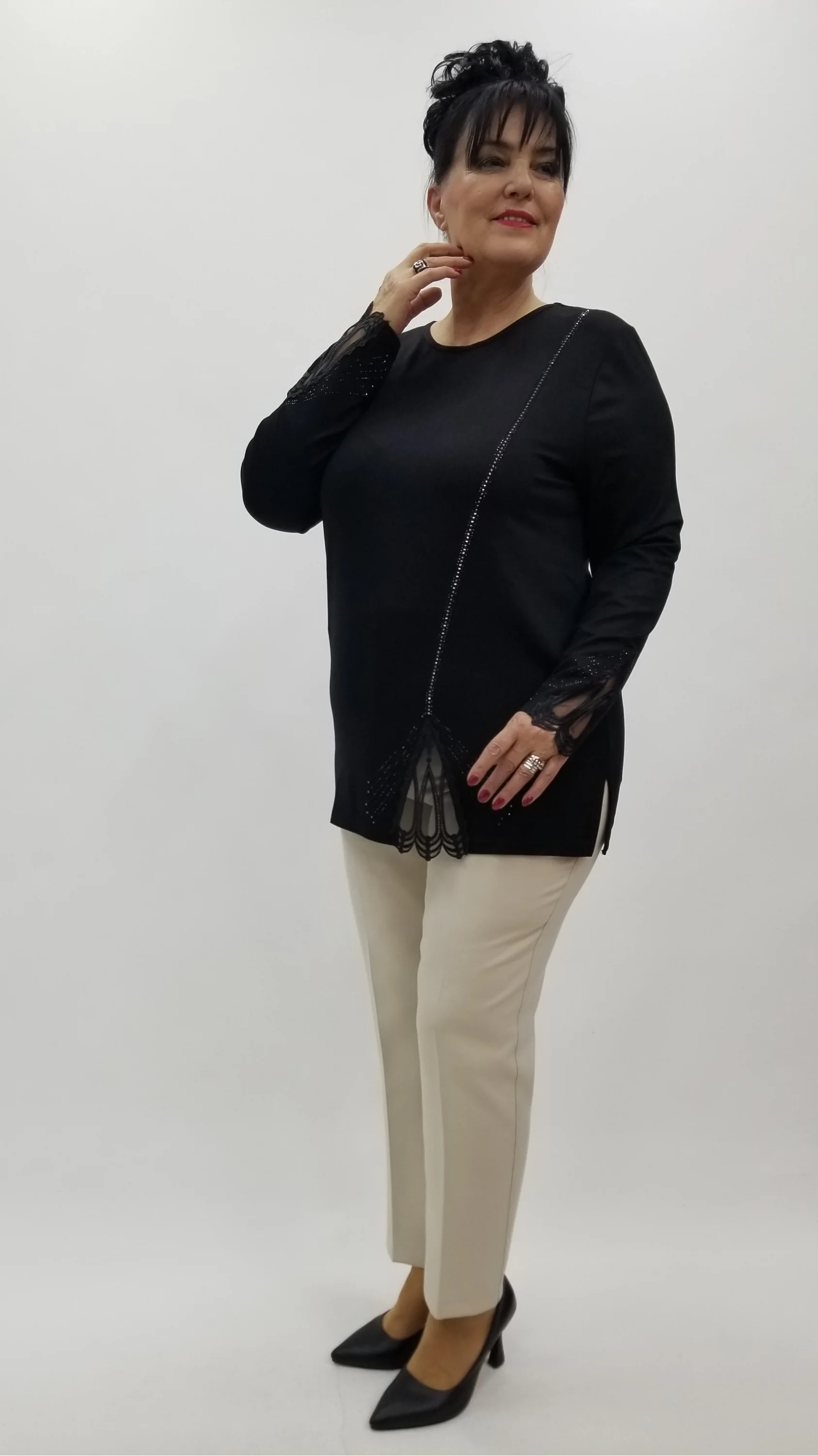 Miraggio Büyük Beden Bluz 4347 SİYAH