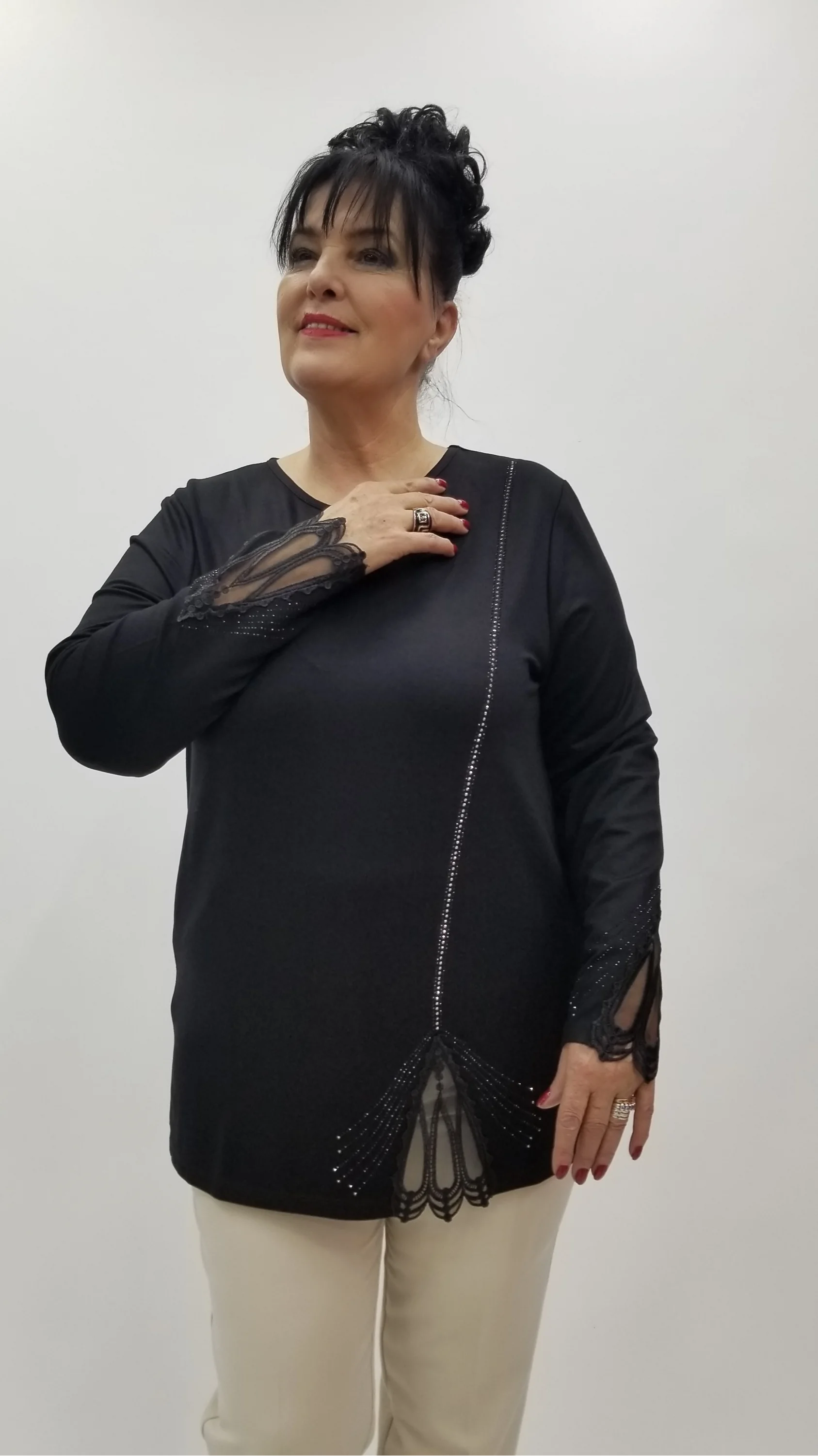 Miraggio Büyük Beden Bluz 4347 SİYAH