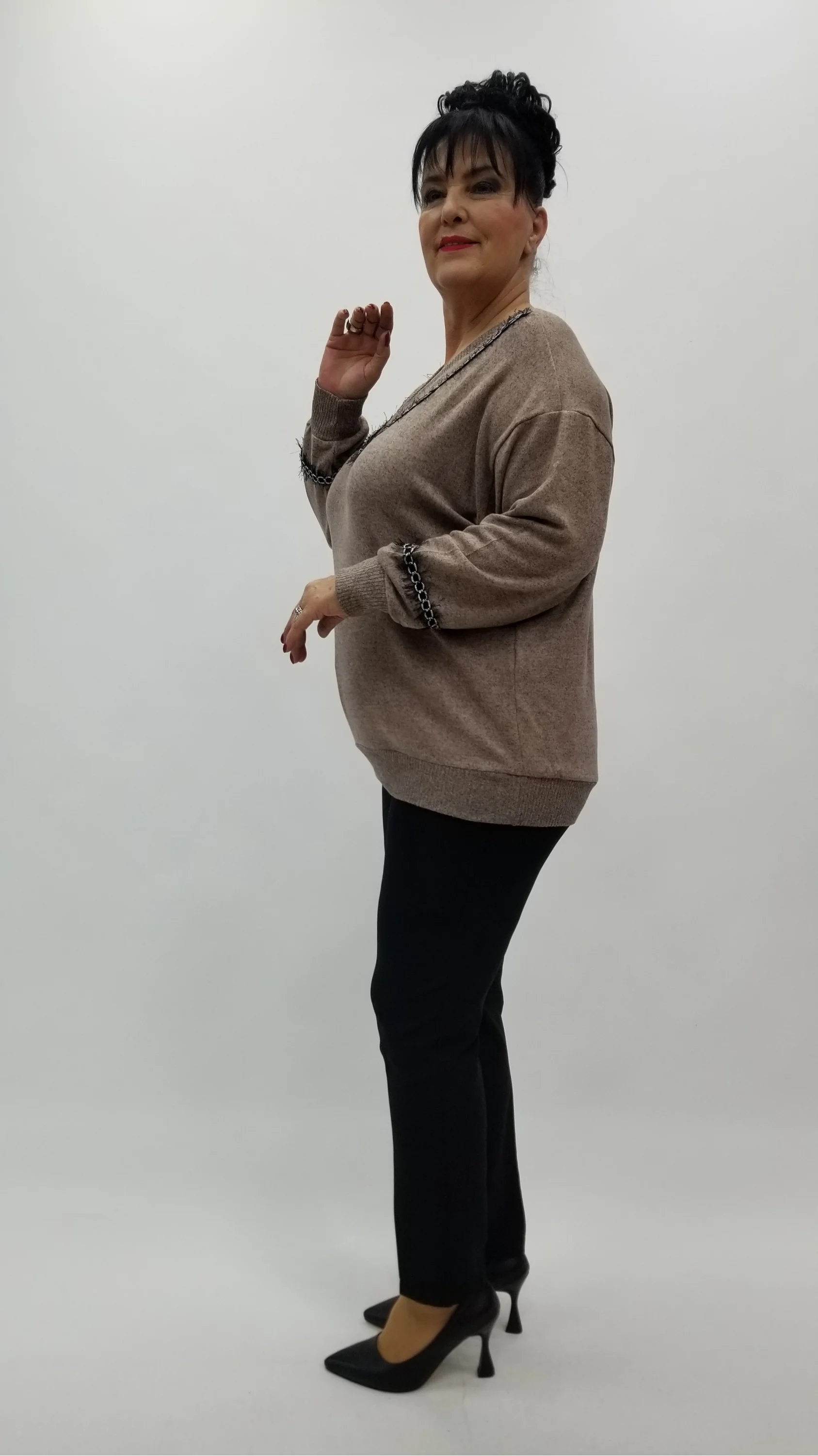 Miraggio Büyük Beden Bluz 4360 A-KAHVE