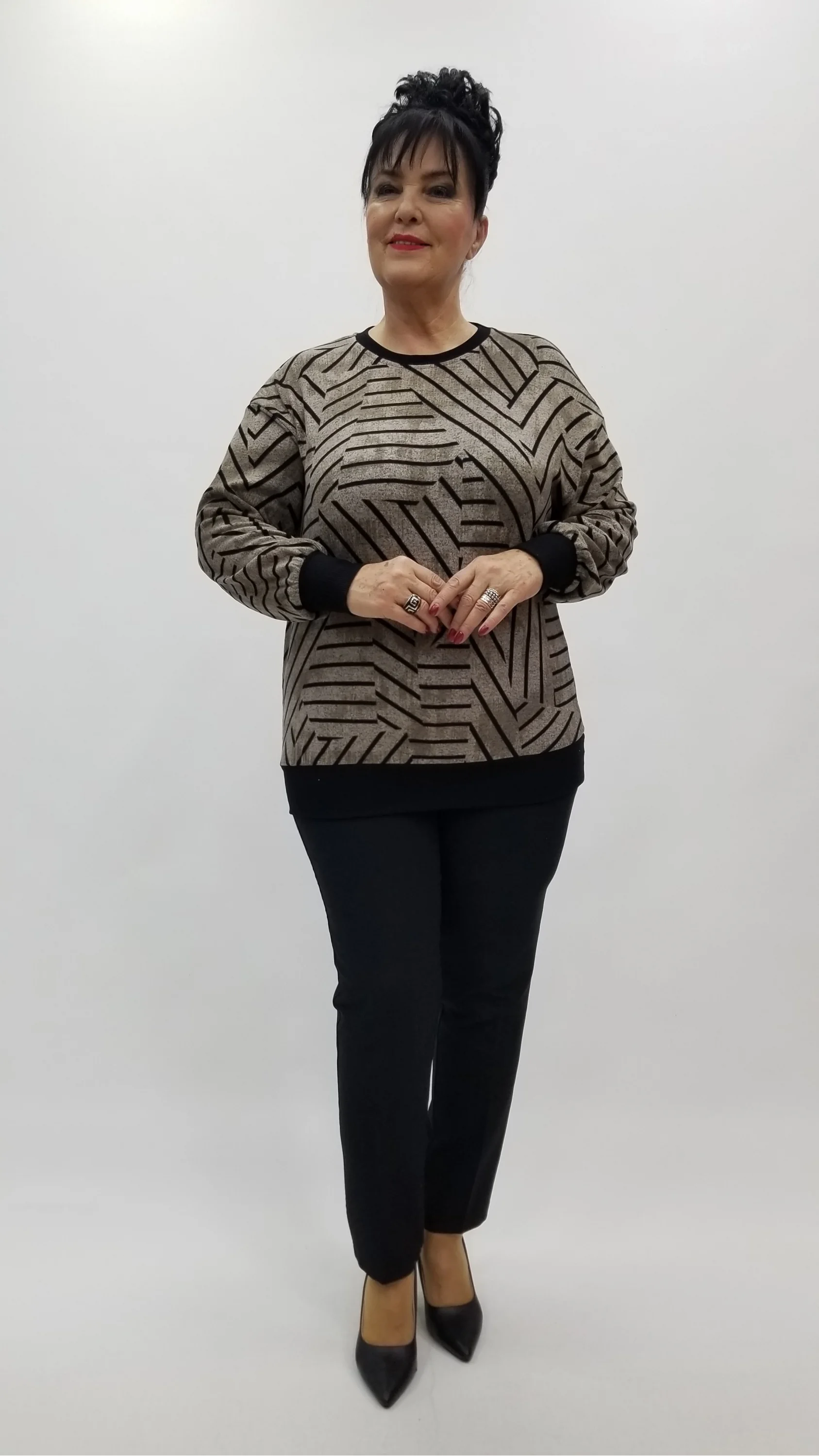 Miraggio Büyük Beden Bluz 4361 KAHVE