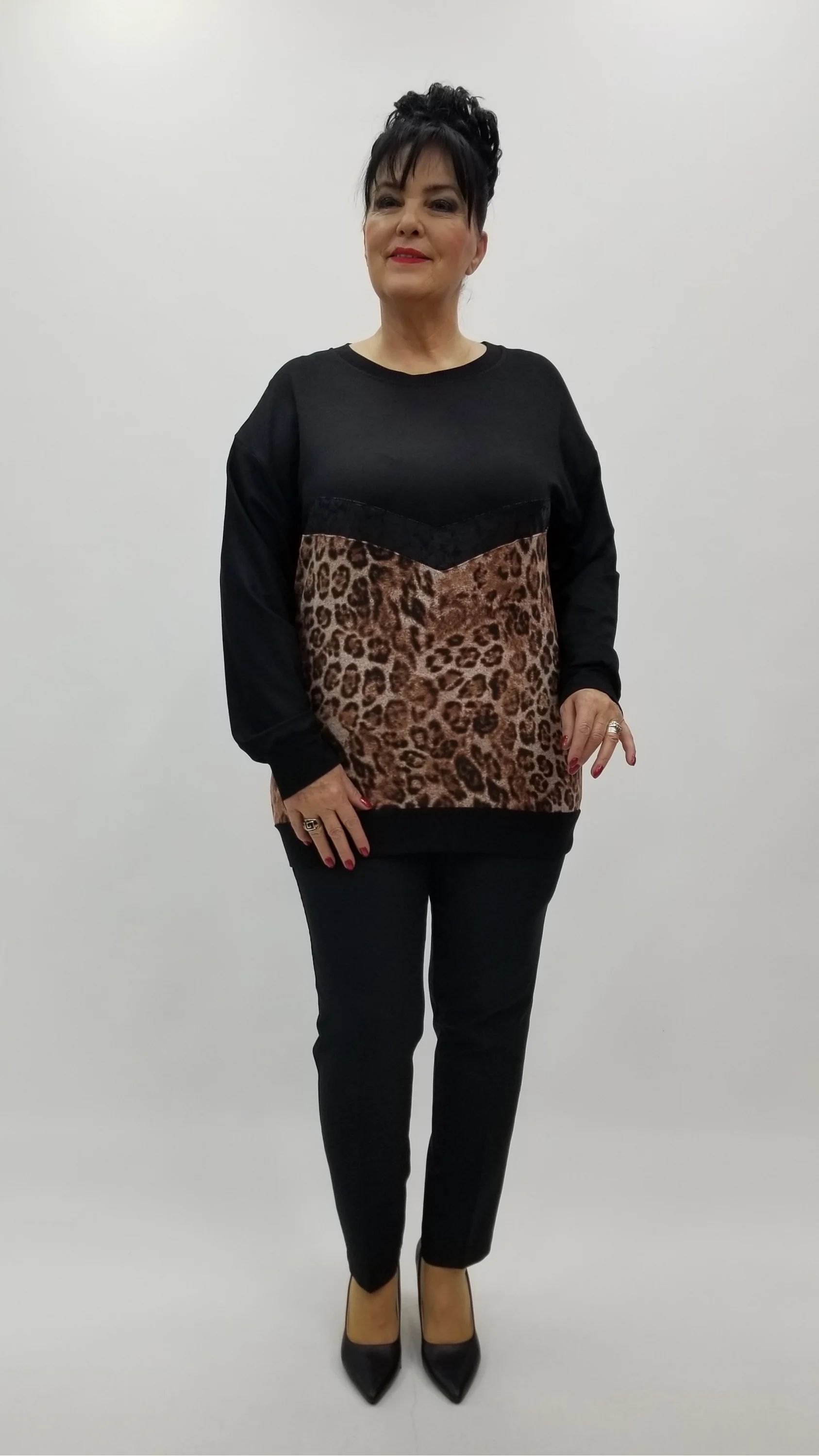 Miraggio Büyük Beden Bluz 4364 SİYAH/KAHVE