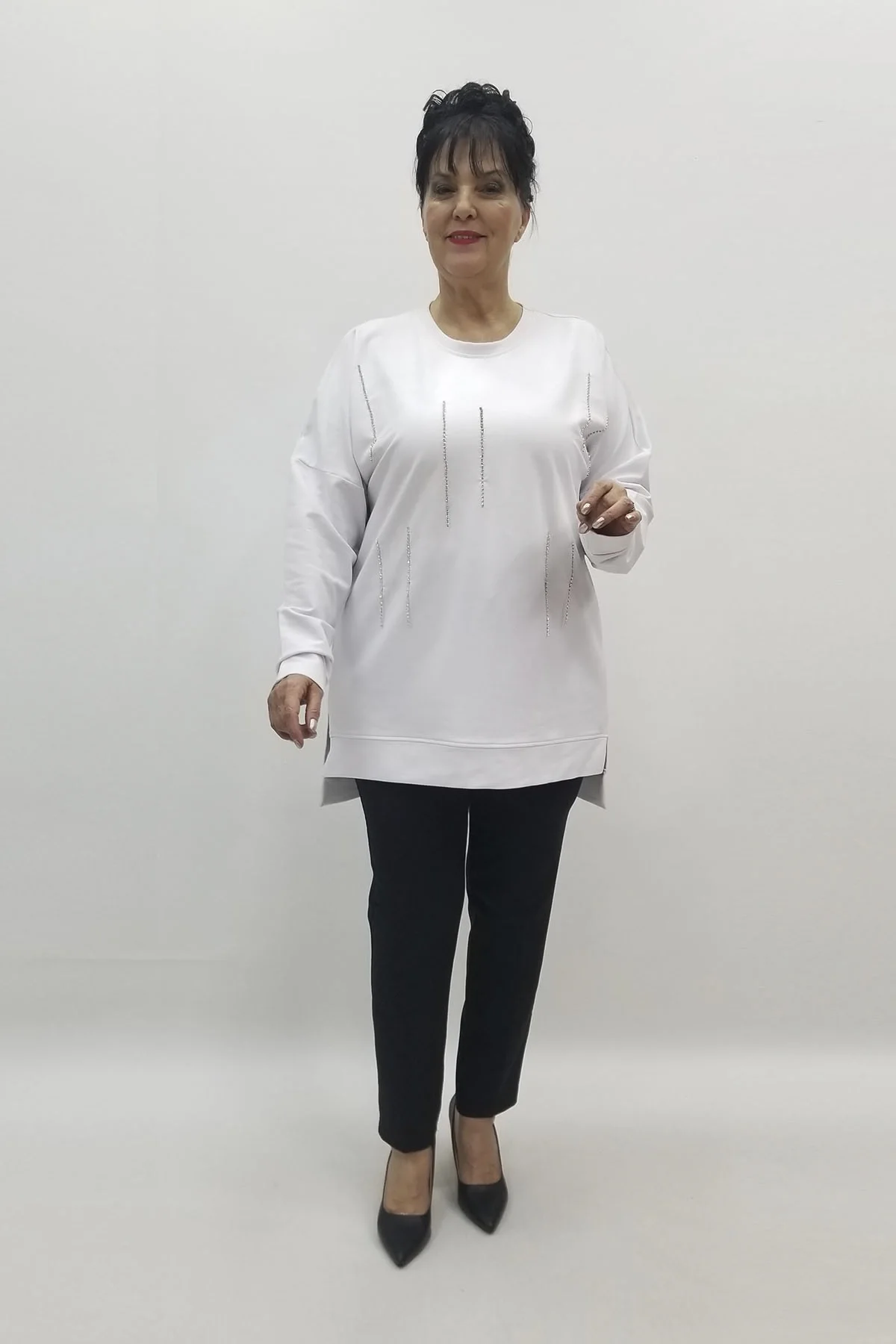 Miraggio Büyük Beden Bluz 98355 BEYAZ