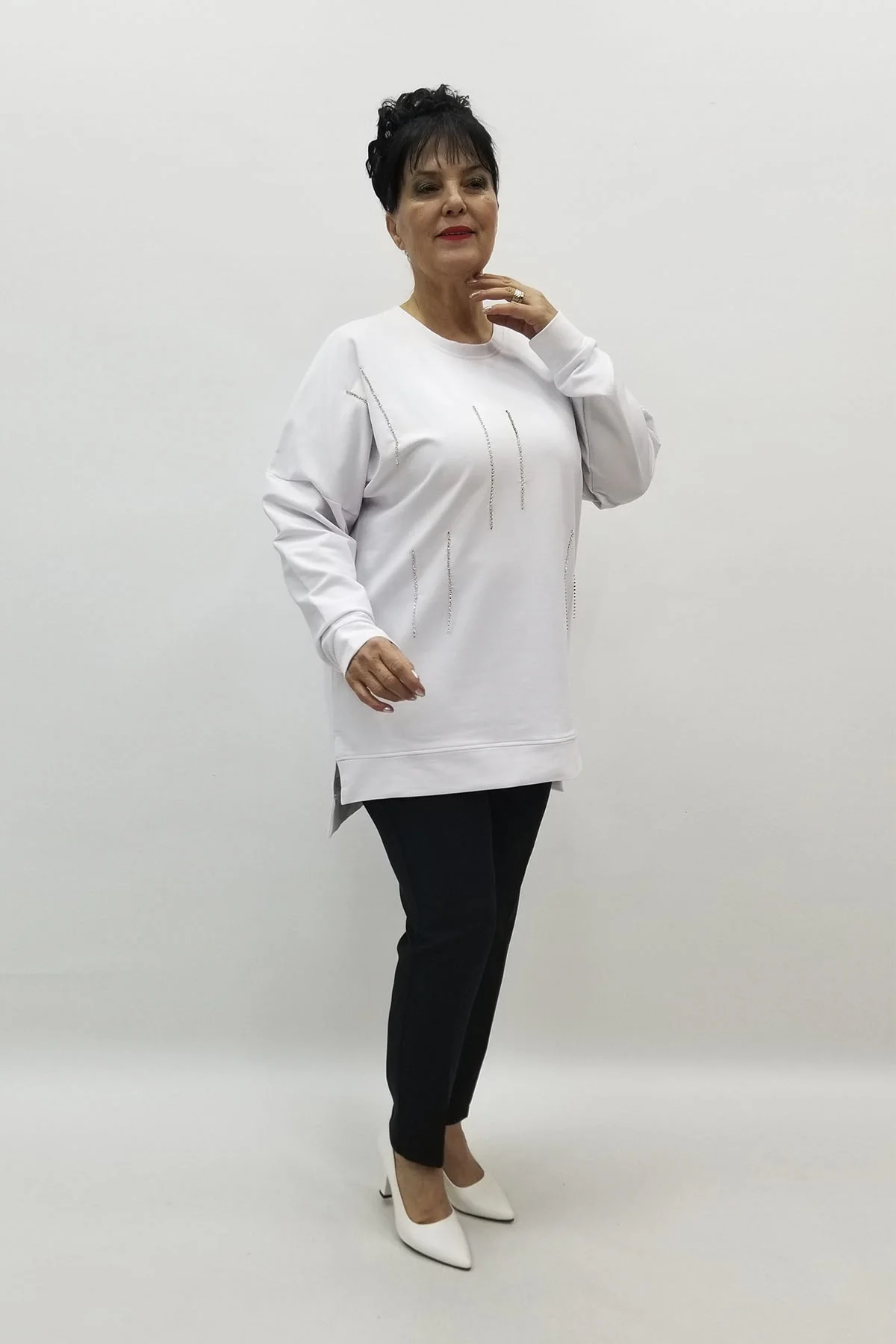 Miraggio Büyük Beden Bluz 98355 BEYAZ