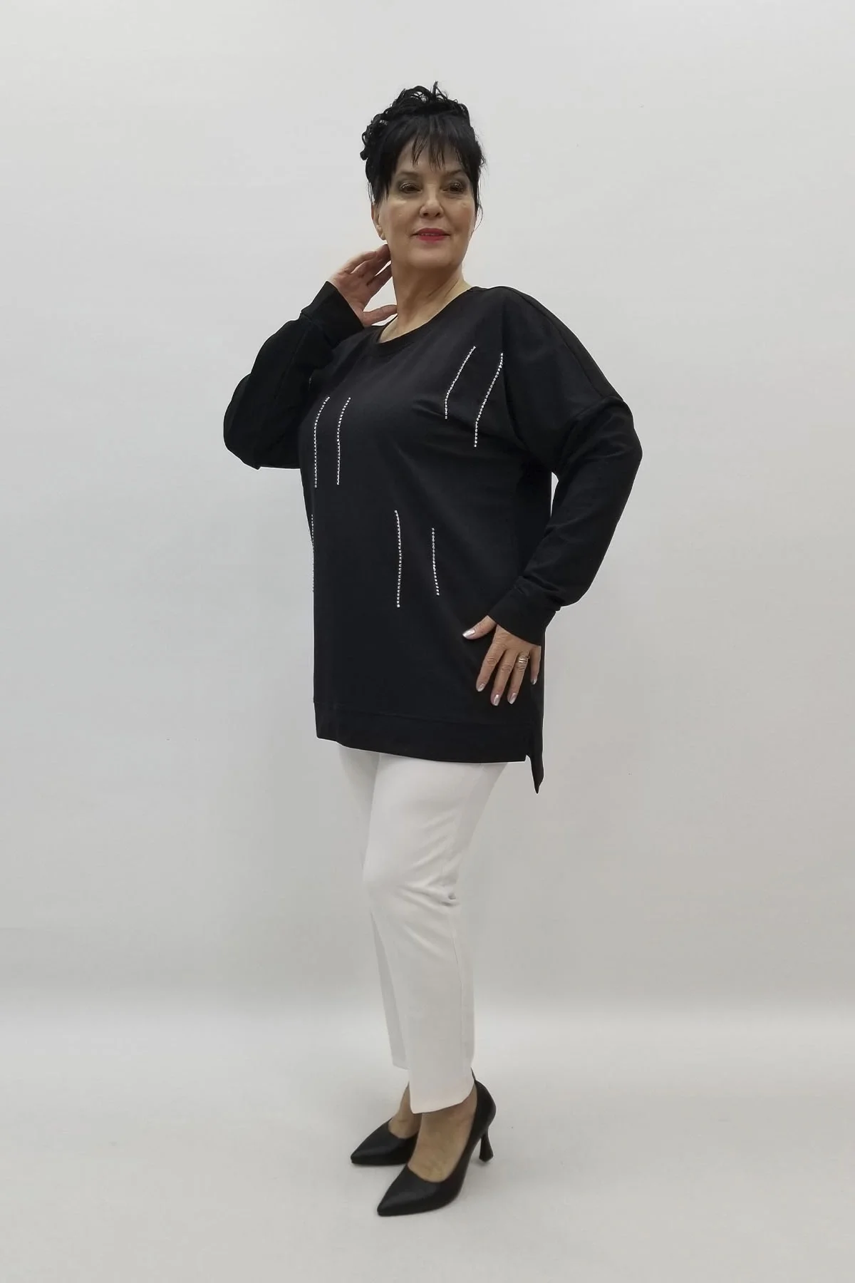 Miraggio Büyük Beden Bluz 98355 SİYAH