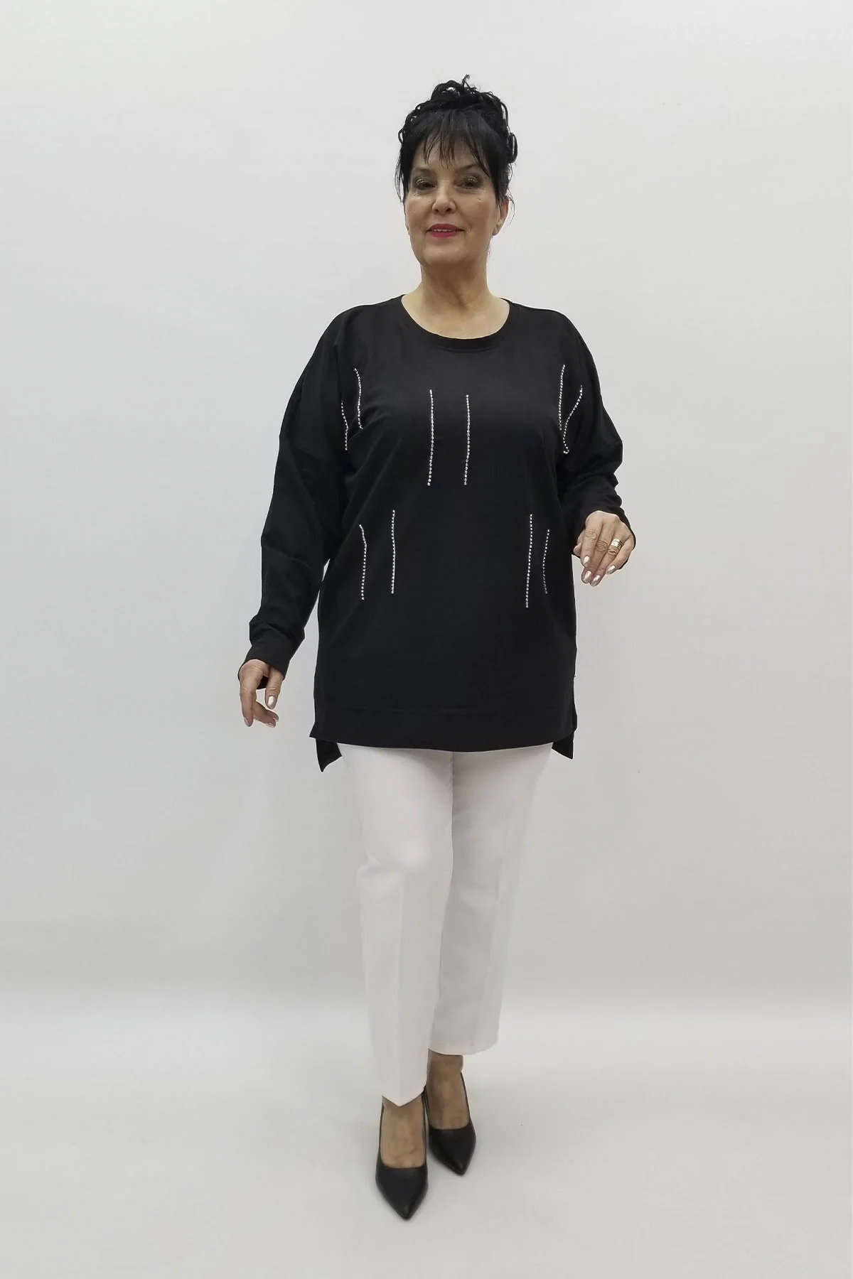 Miraggio Büyük Beden Bluz 98355 SİYAH