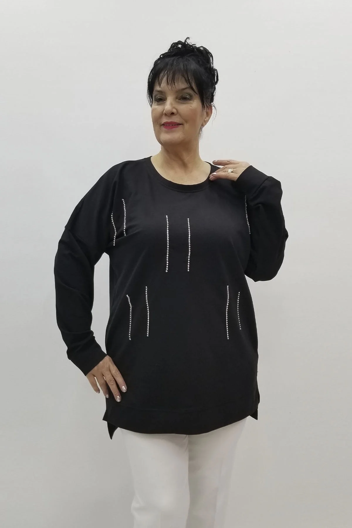 Miraggio Büyük Beden Bluz 98355 SİYAH