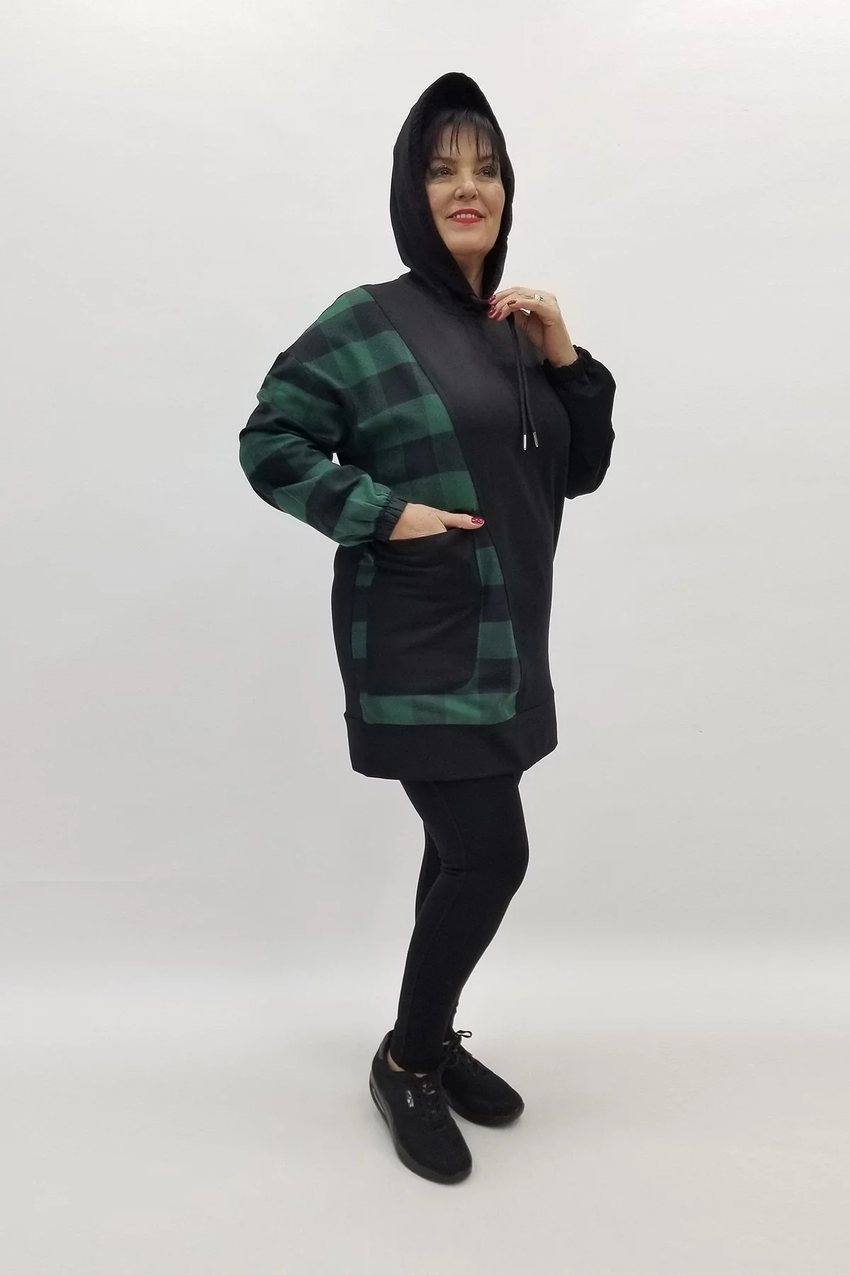 Miraggio Büyük Beden Bluz 98373 SİYAH/YEŞİL