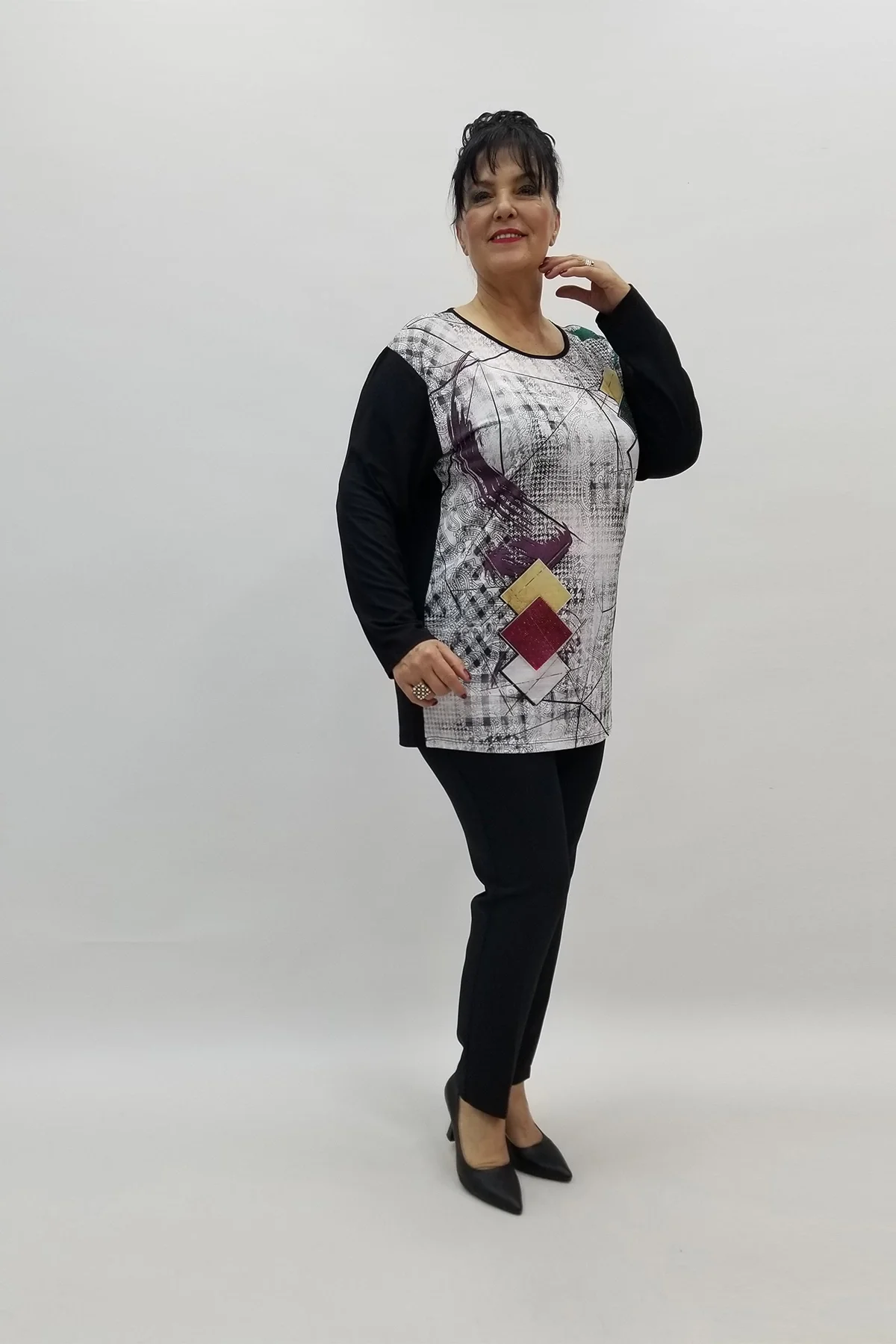 Miraggio Büyük Beden Bluz 98382 SİYAH