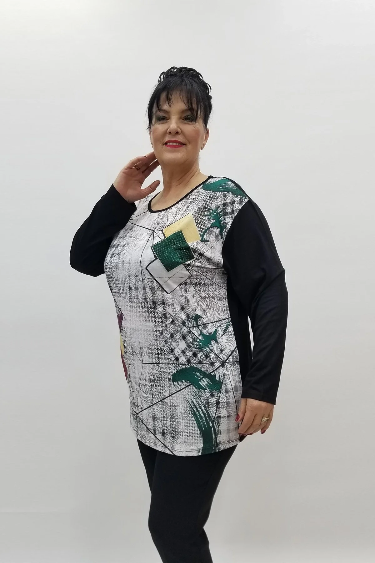 Miraggio Büyük Beden Bluz 98382 SİYAH