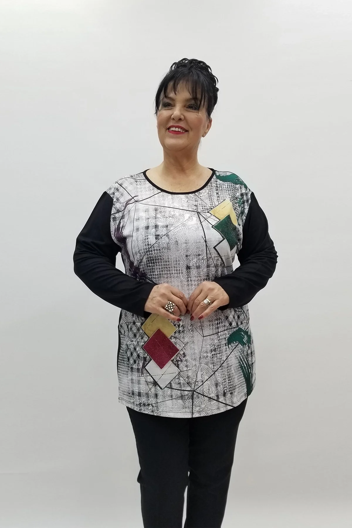 Miraggio Büyük Beden Bluz 98382 SİYAH