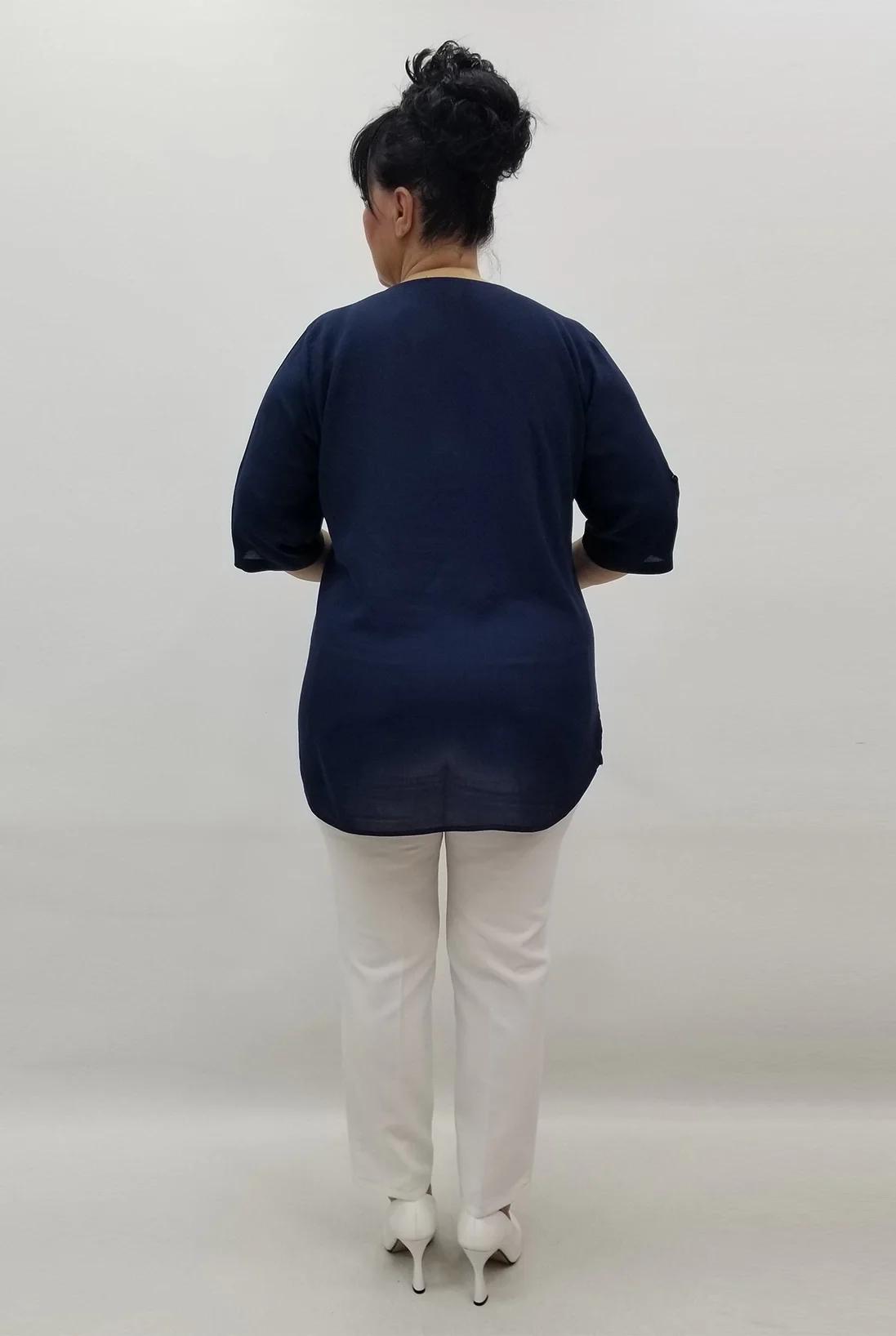 Miraggio Büyük Beden Bluz 98459 LACİVERT