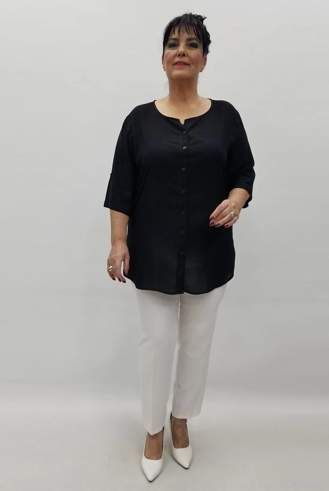 Miraggio Büyük Beden Bluz 98459 SİYAH