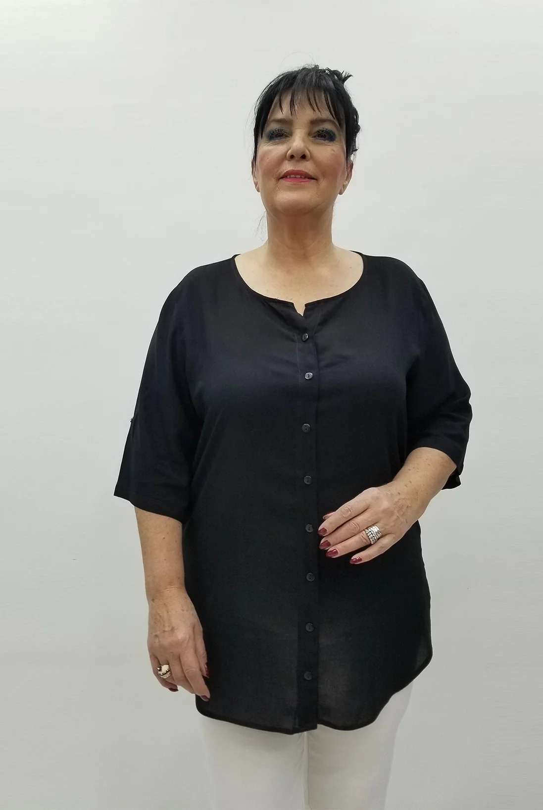 Miraggio Büyük Beden Bluz 98459 SİYAH