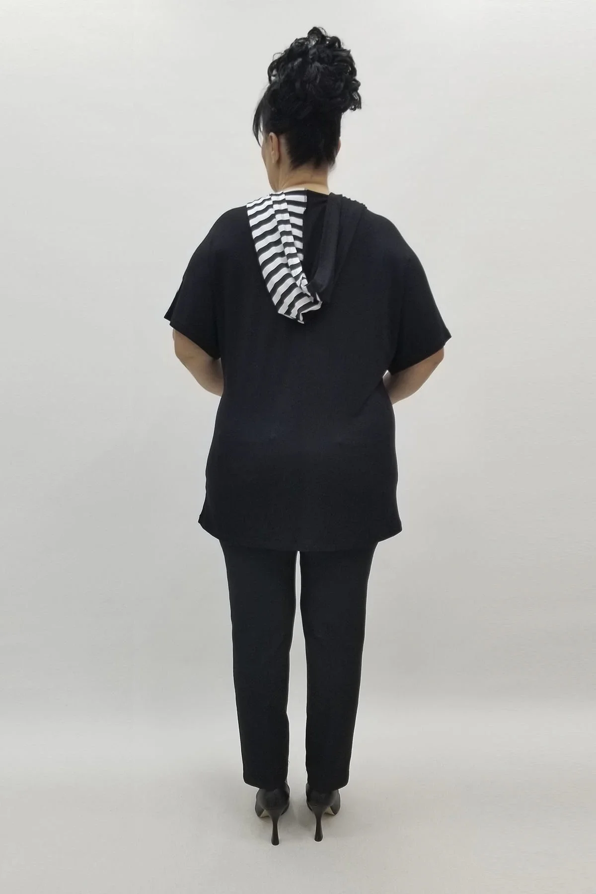 Miraggio Büyük Beden Bluz 98515 SİYAH/BEYAZ