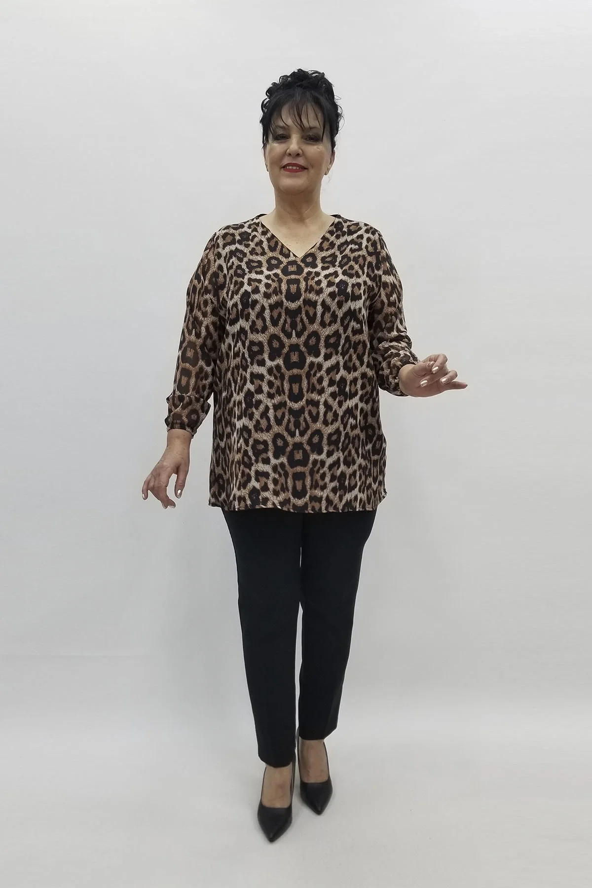 Miraggio Büyük Beden Bluz 98548 KAHVE