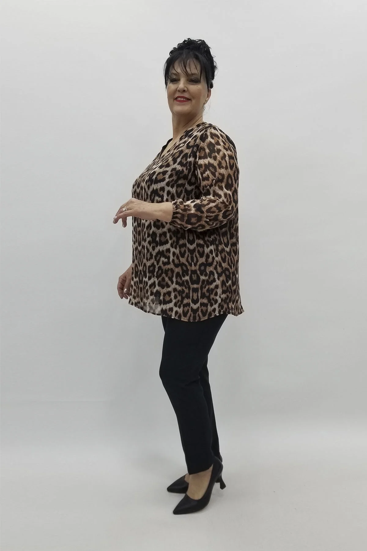 Miraggio Büyük Beden Bluz 98548 KAHVE