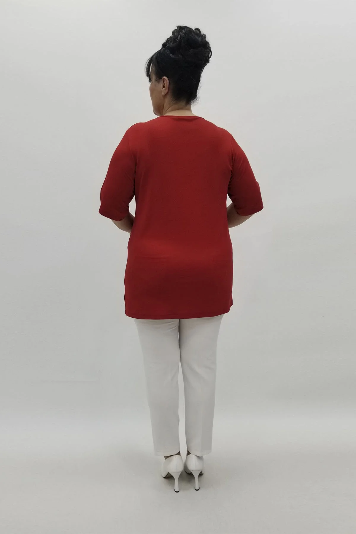 Miraggio Büyük Beden Bluz 98701 KIRMIZI