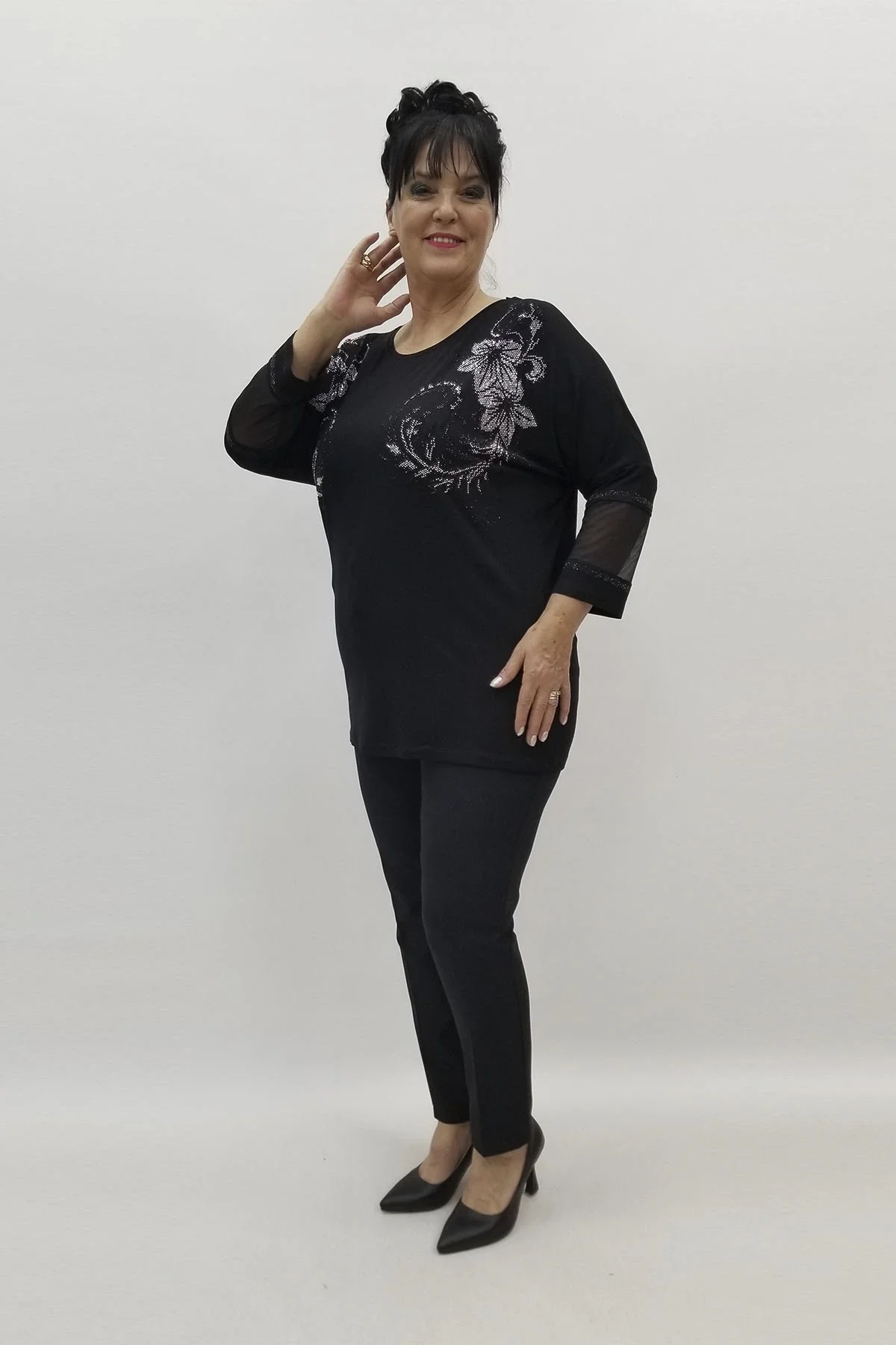 Miraggio Büyük Beden Bluz 98735 SİYAH