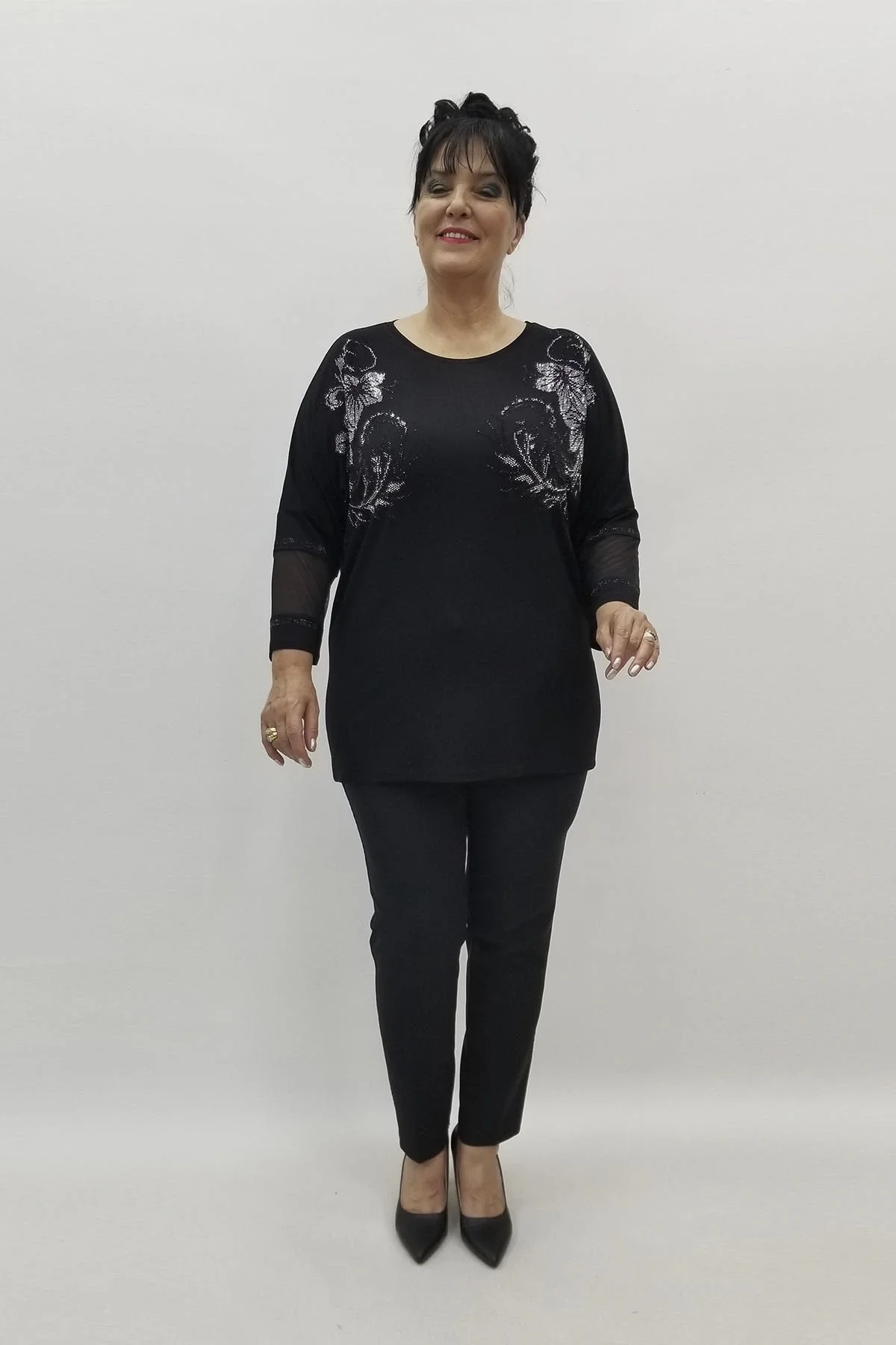 Miraggio Büyük Beden Bluz 98735 SİYAH