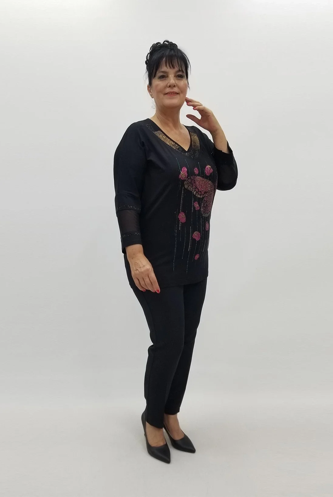 Miraggio Büyük Beden Bluz 98916 SİYAH