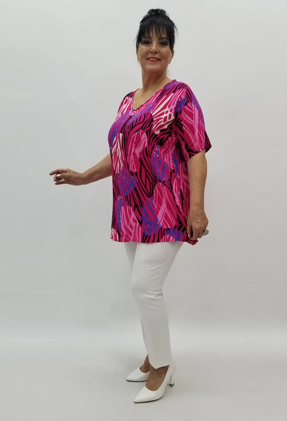 Miraggio Büyük Beden Bluz 98922 FUŞYA