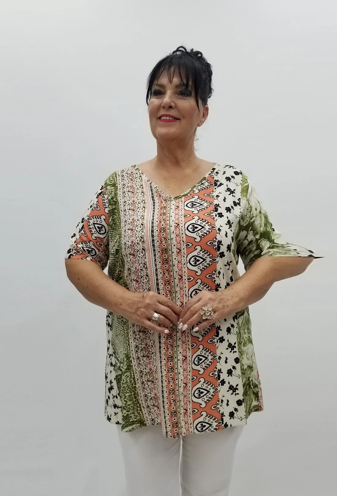 Miraggio Büyük Beden Bluz 98929 HAKİ