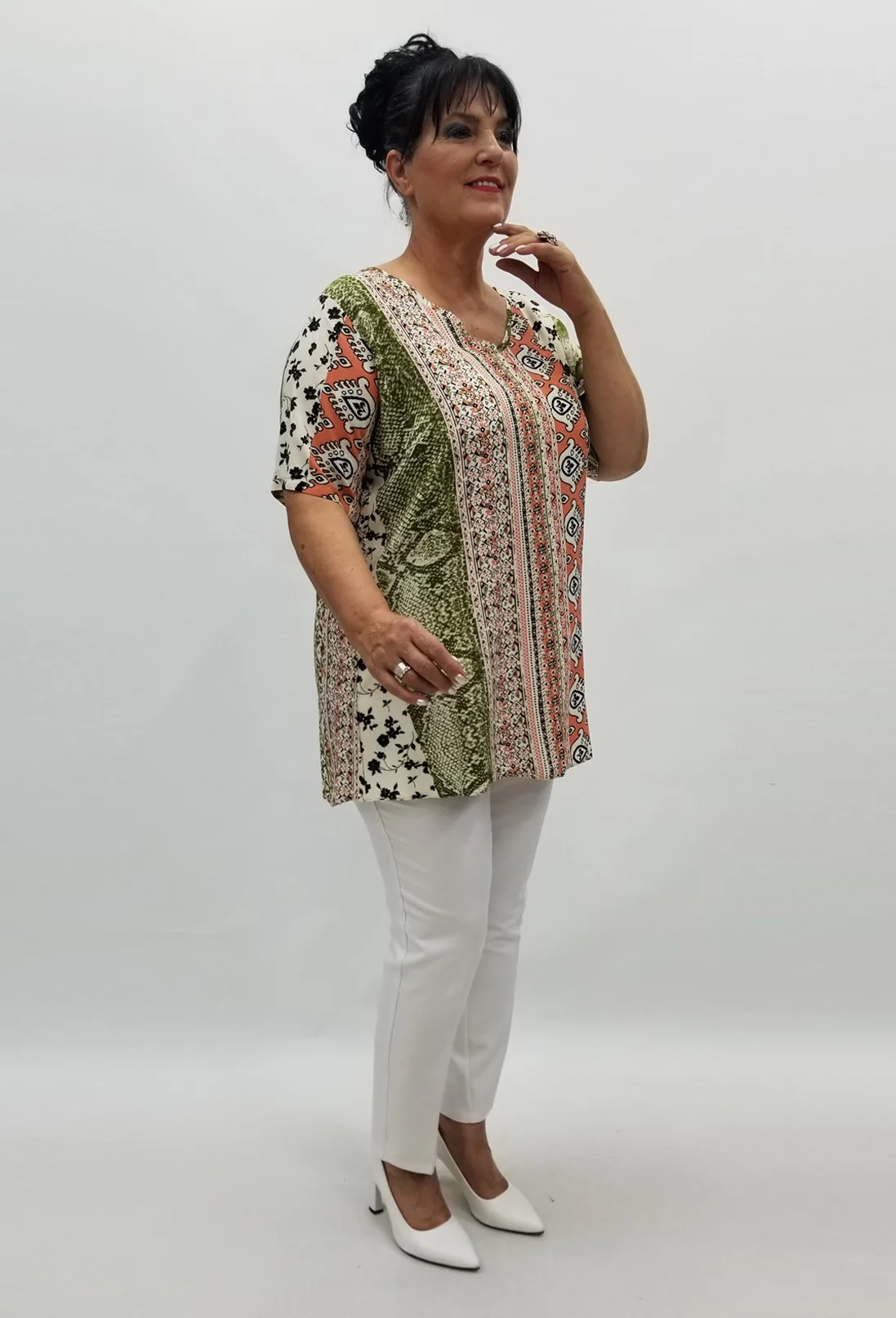 Miraggio Büyük Beden Bluz 98929 HAKİ