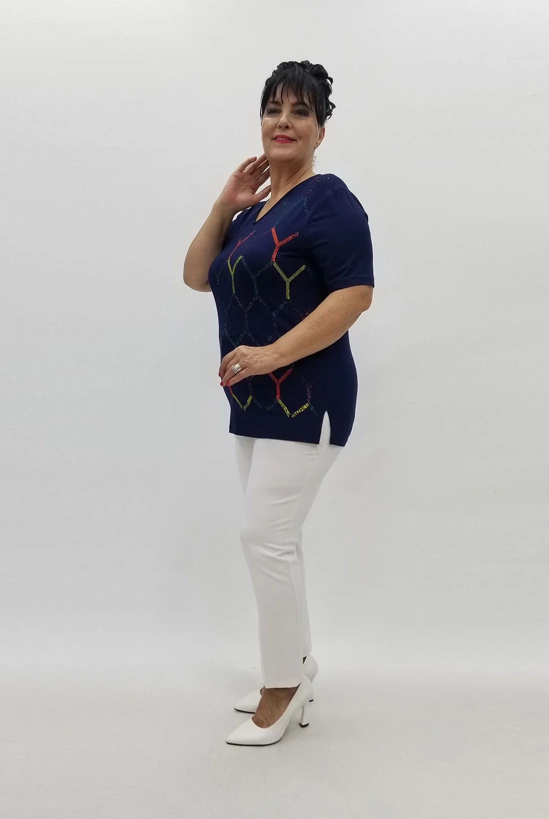 Miraggio Büyük Beden Bluz 98948 LACİVERT