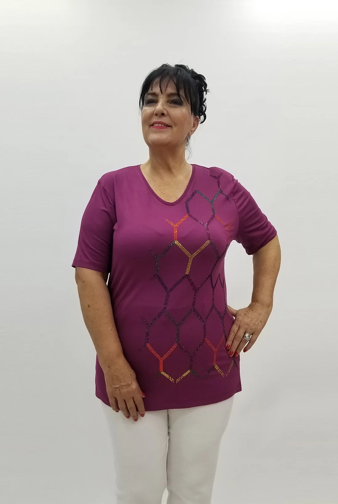 Miraggio Büyük Beden Bluz 98948 MÜRDÜM