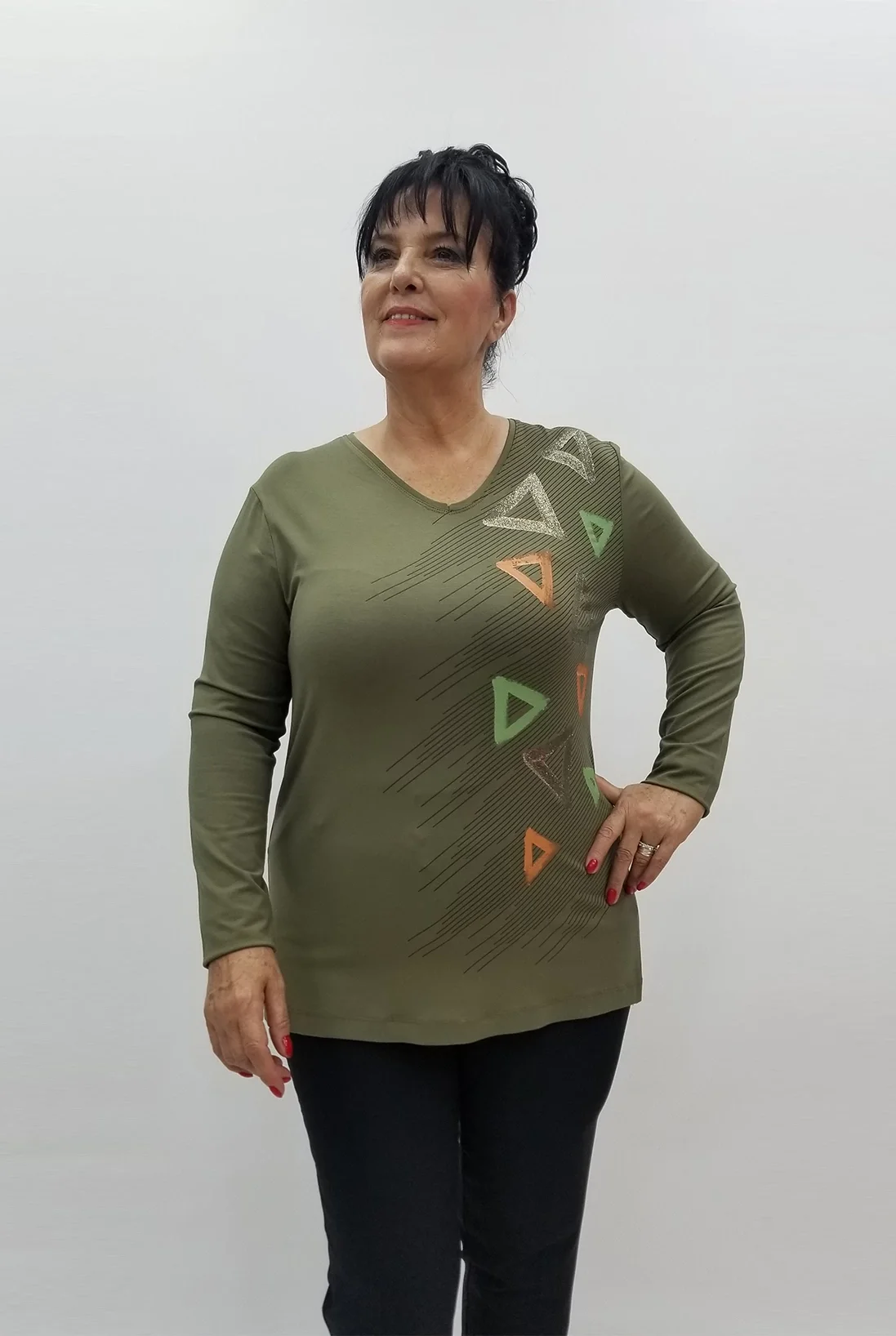 Miraggio Büyük Beden Bluz 98963 HAKİ