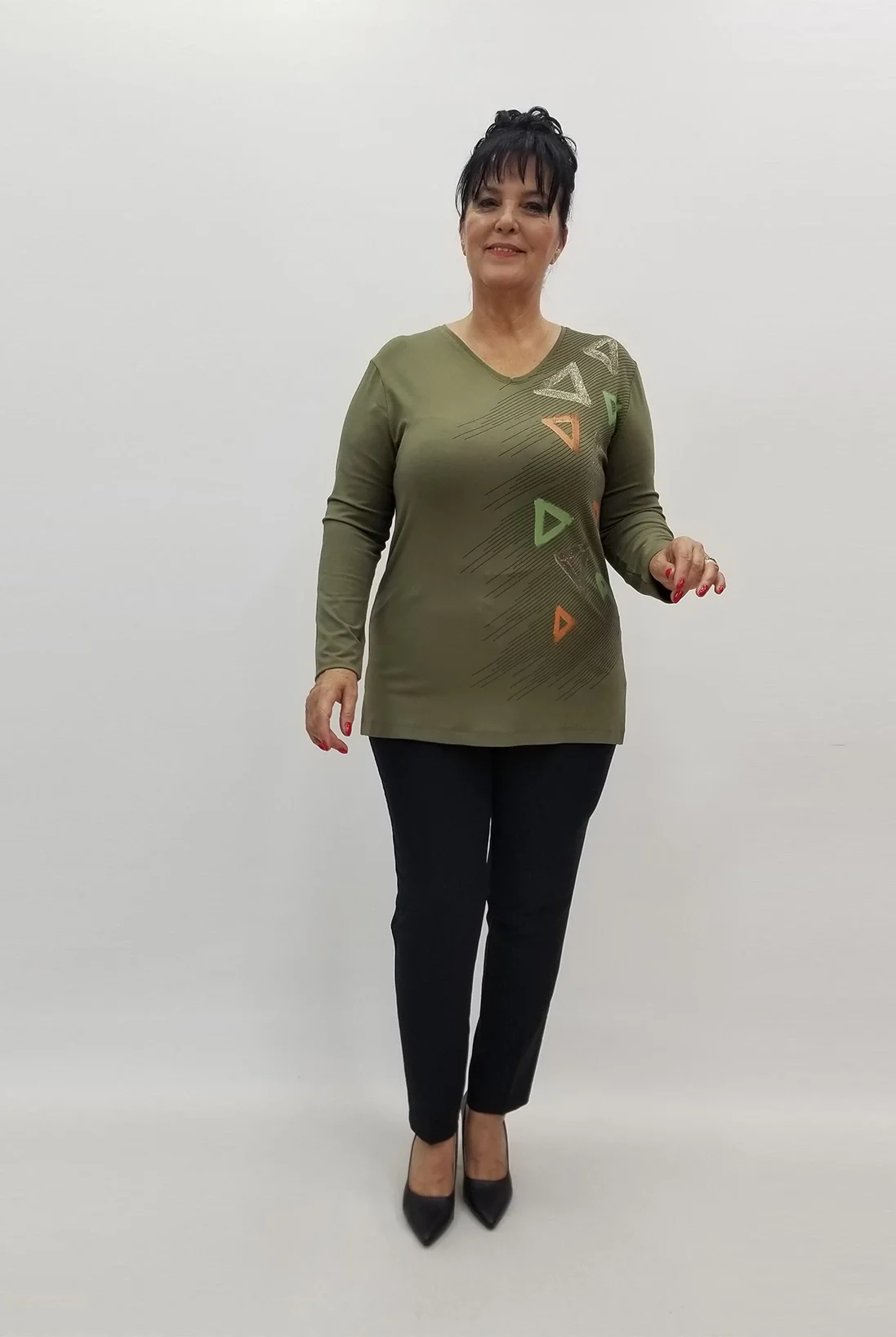 Miraggio Büyük Beden Bluz 98963 HAKİ