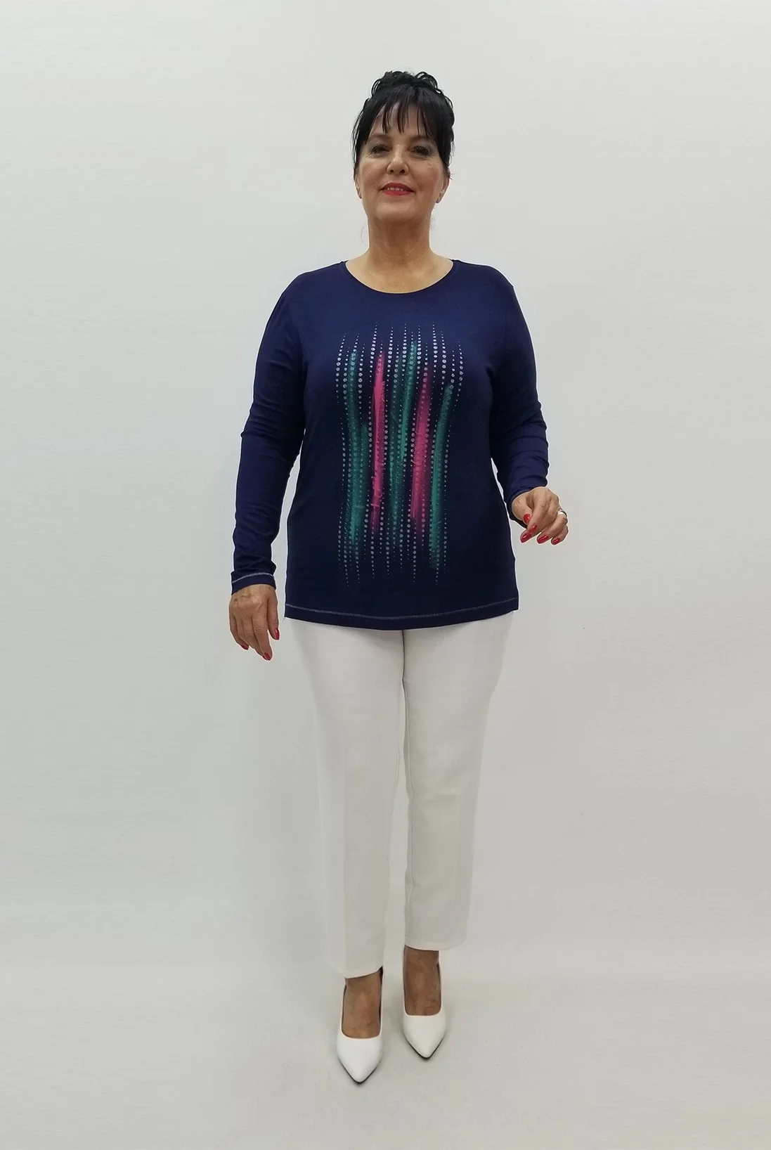 Miraggio Büyük Beden Bluz 98964 LACİVERT