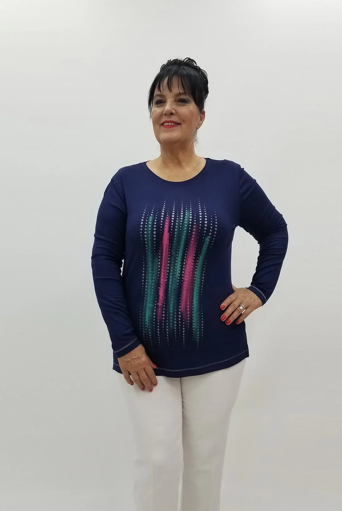 Miraggio Büyük Beden Bluz 98964 LACİVERT