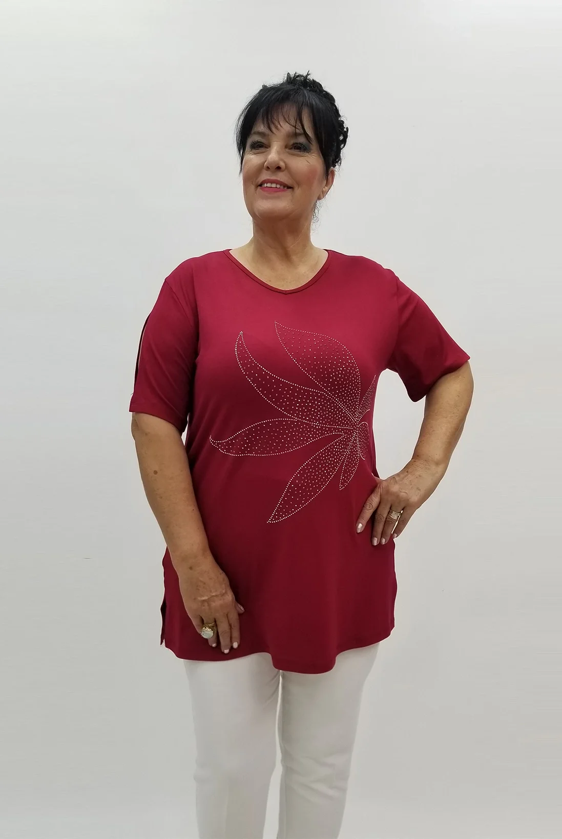 Miraggio Büyük Beden Bluz 98986 BORDO