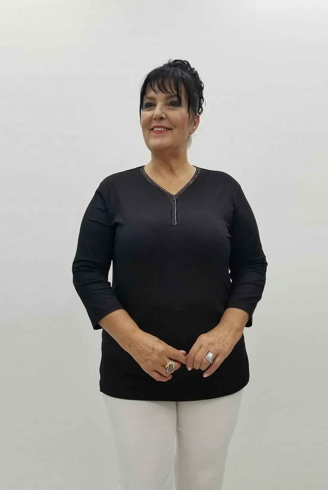 Miraggio Büyük Beden Bluz 99018 SİYAH