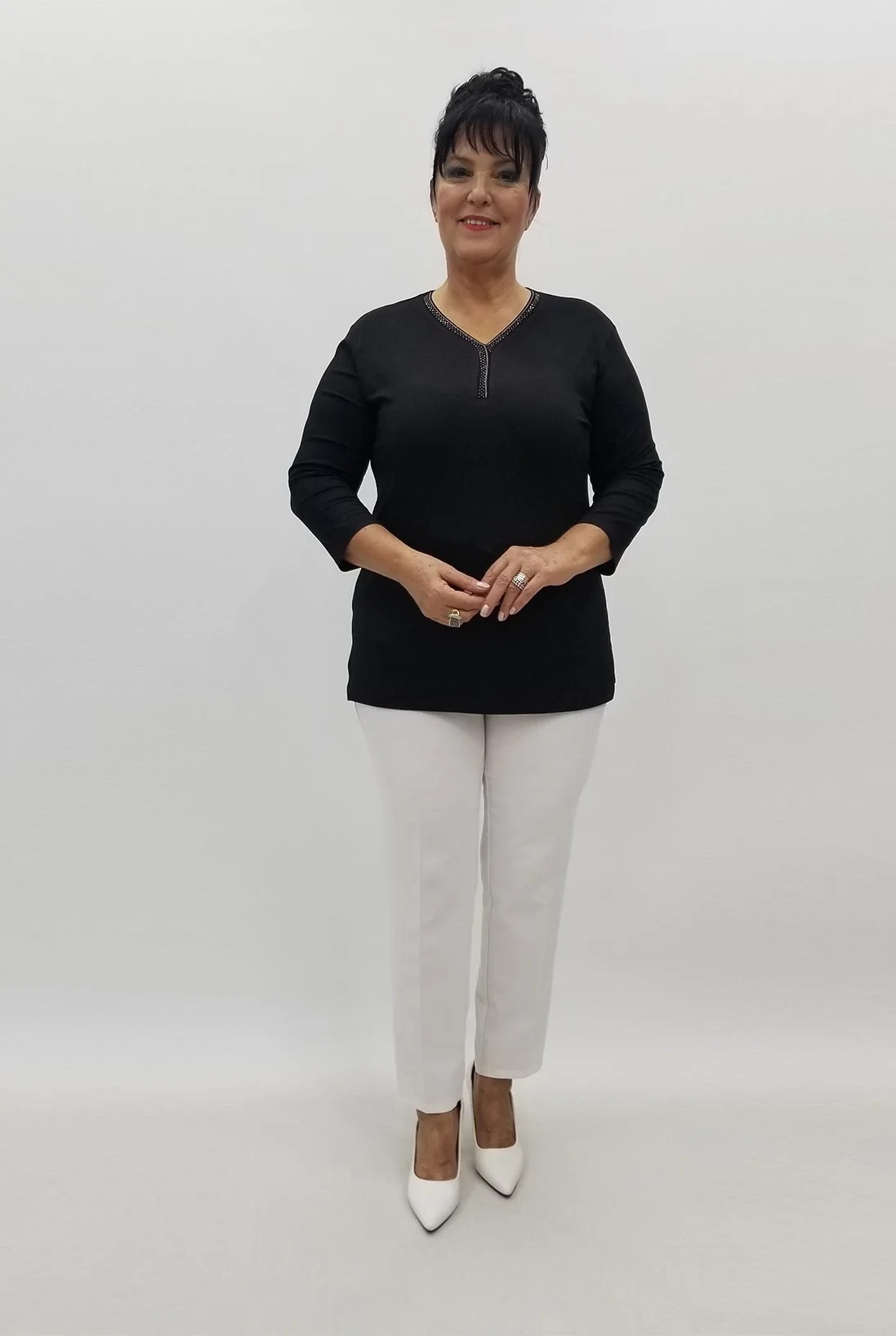 Miraggio Büyük Beden Bluz 99018 SİYAH