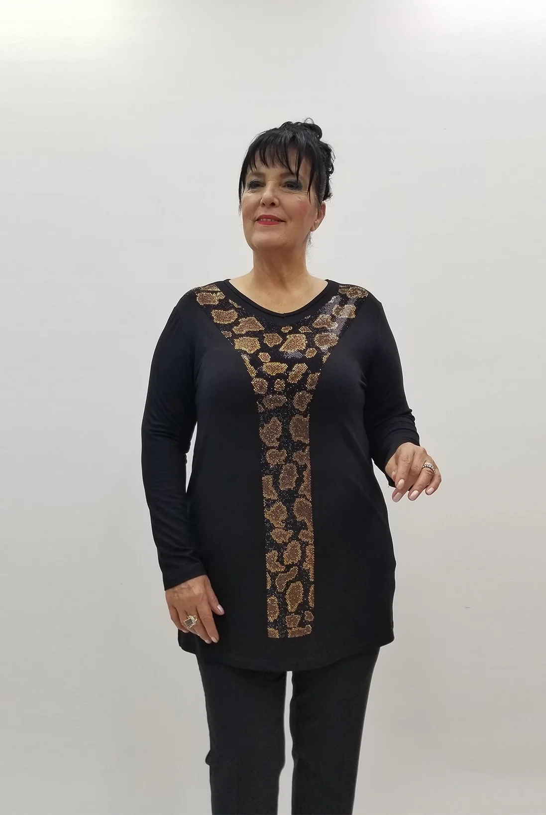 Miraggio Büyük Beden Bluz 99054 SİYAH