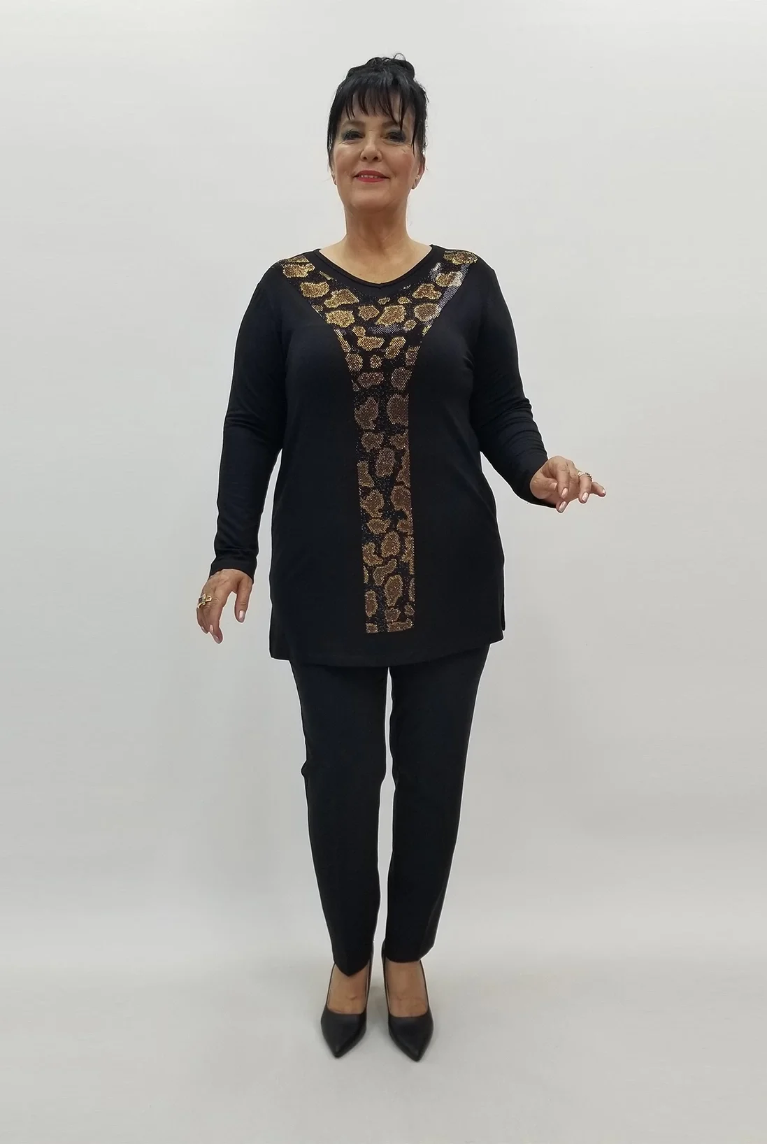 Miraggio Büyük Beden Bluz 99054 SİYAH